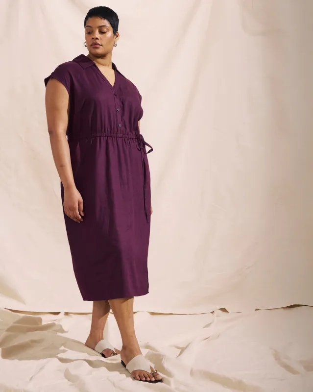 Laurel Linen Dress - Acai sold by Universal Standard