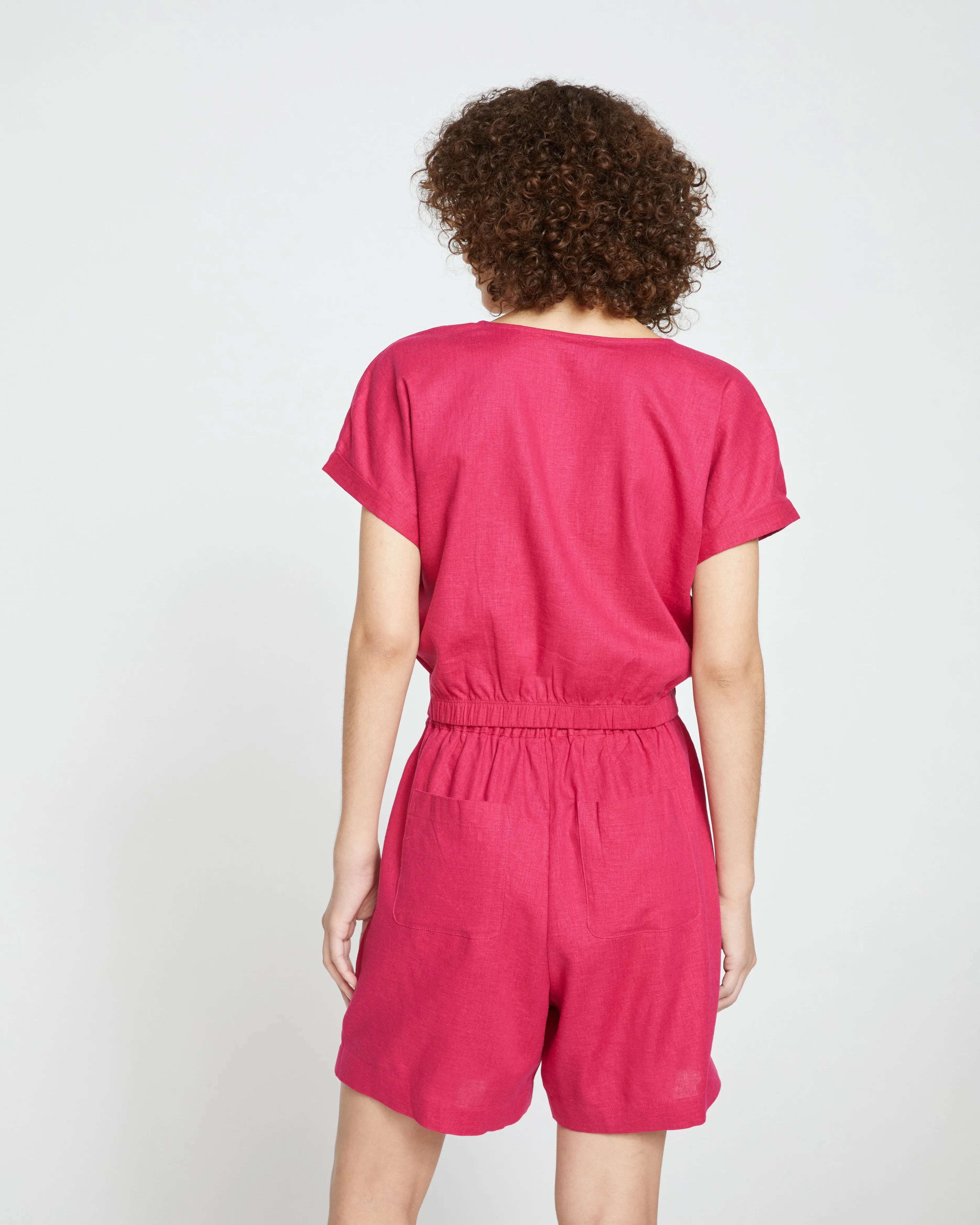 Tropez Tied Linen Crop Top - Cerise sold by Universal Standard product image thumbnail 4