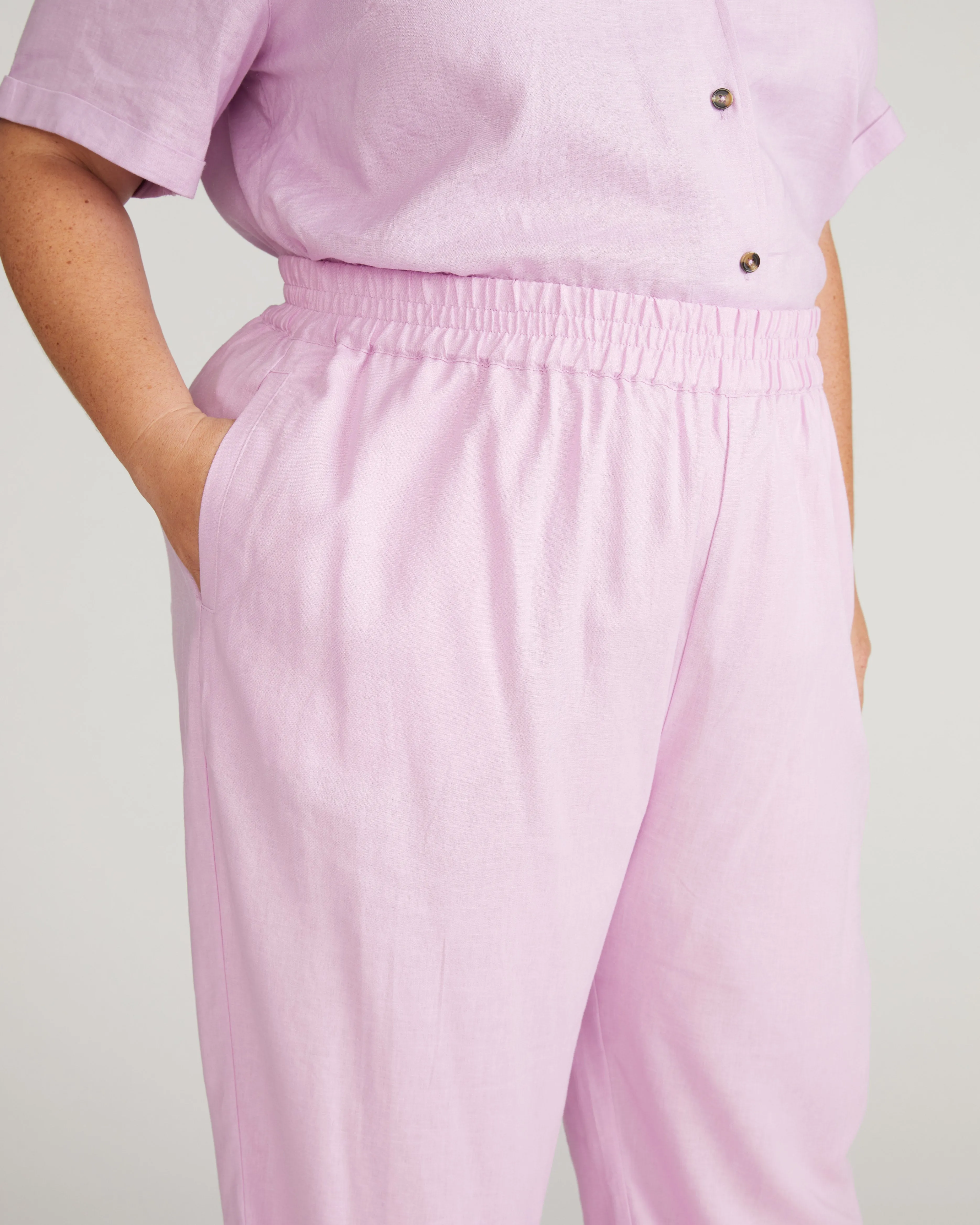 Iris Linen Easy Pull-On Pants - Lilac sold by Universal Standard product image thumbnail 2