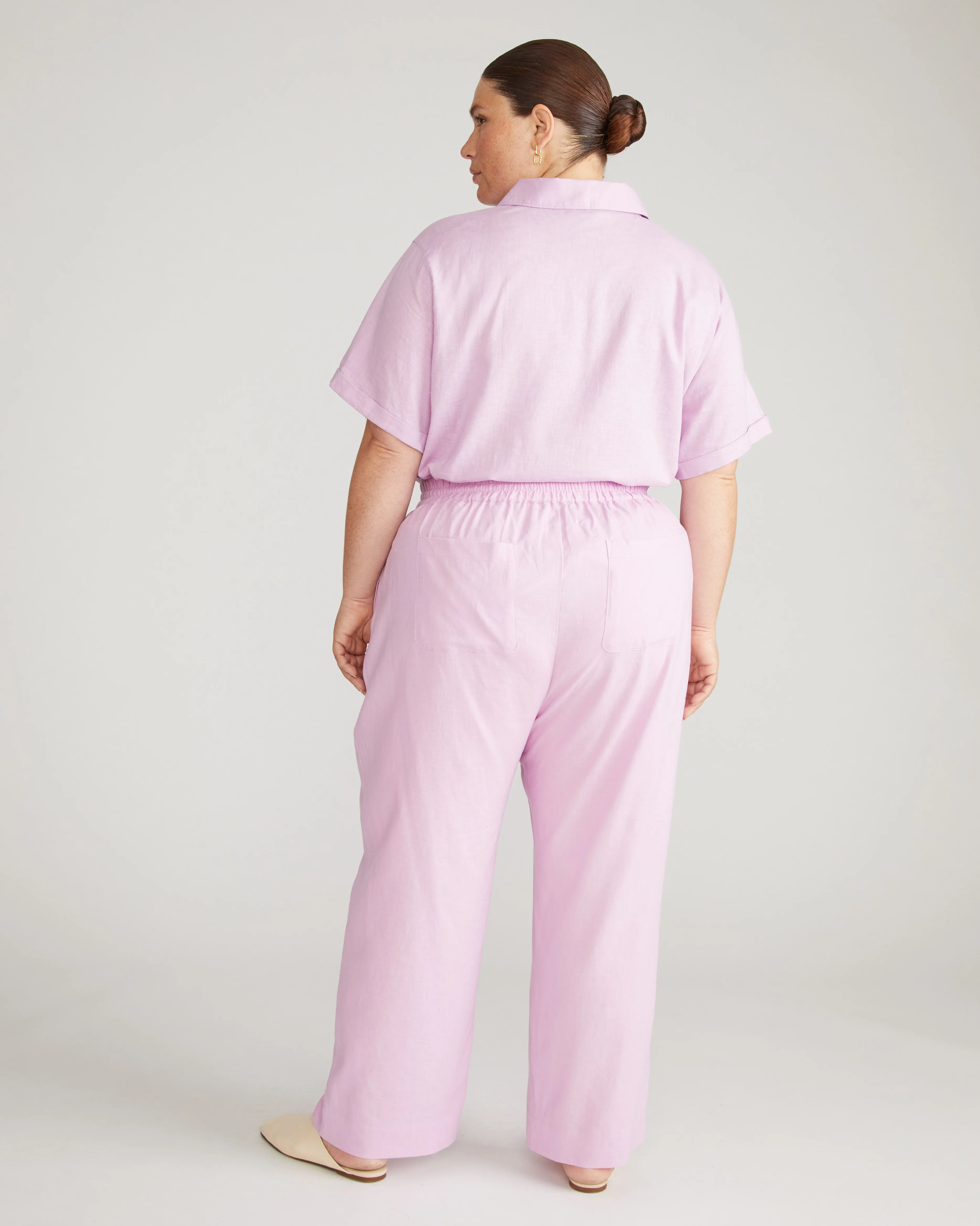 Iris Linen Easy Pull-On Pants - Lilac sold by Universal Standard product image thumbnail 3