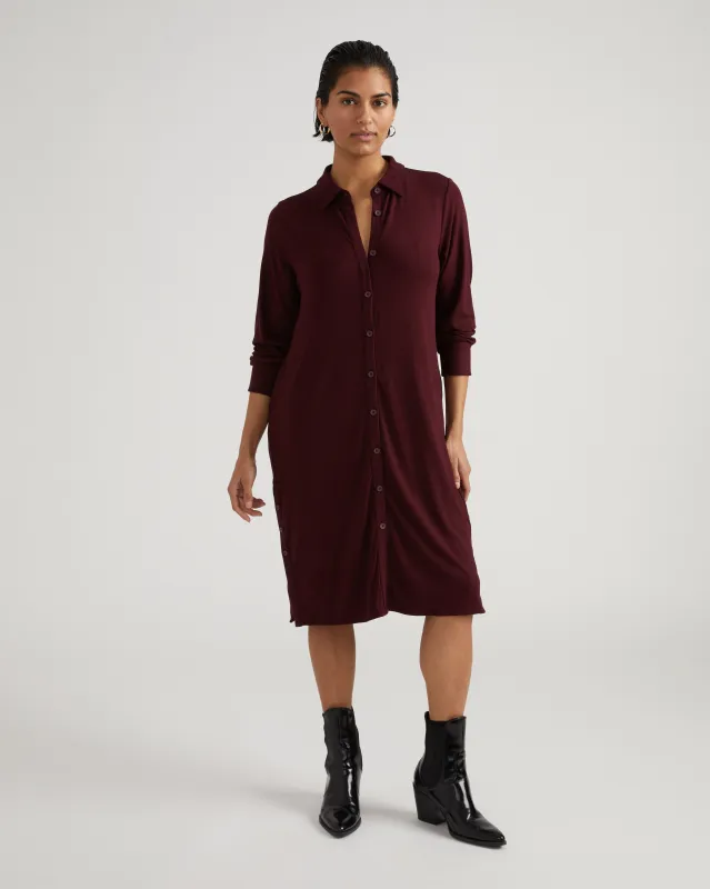 Marcie Liquid Jersey Dress - Black Cherry sold by Universal Standard