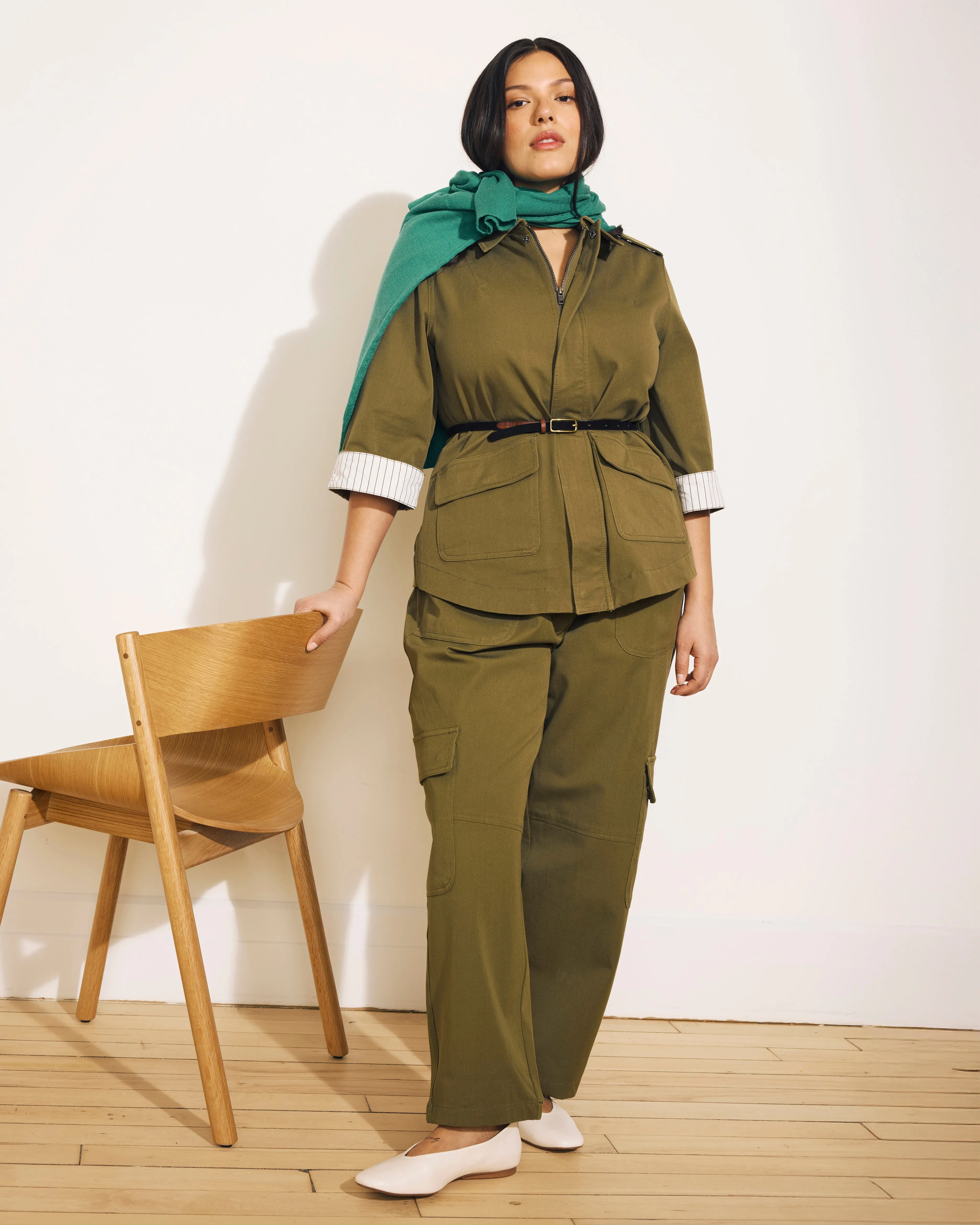 Upstate Stretch Cotton Twill Manor Jacket - Ivy sold by Universal Standard product image thumbnail 3