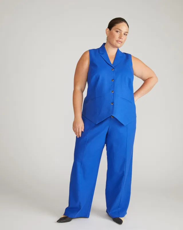 Hanover Linen Vest - Ultramarine sold by Universal Standard