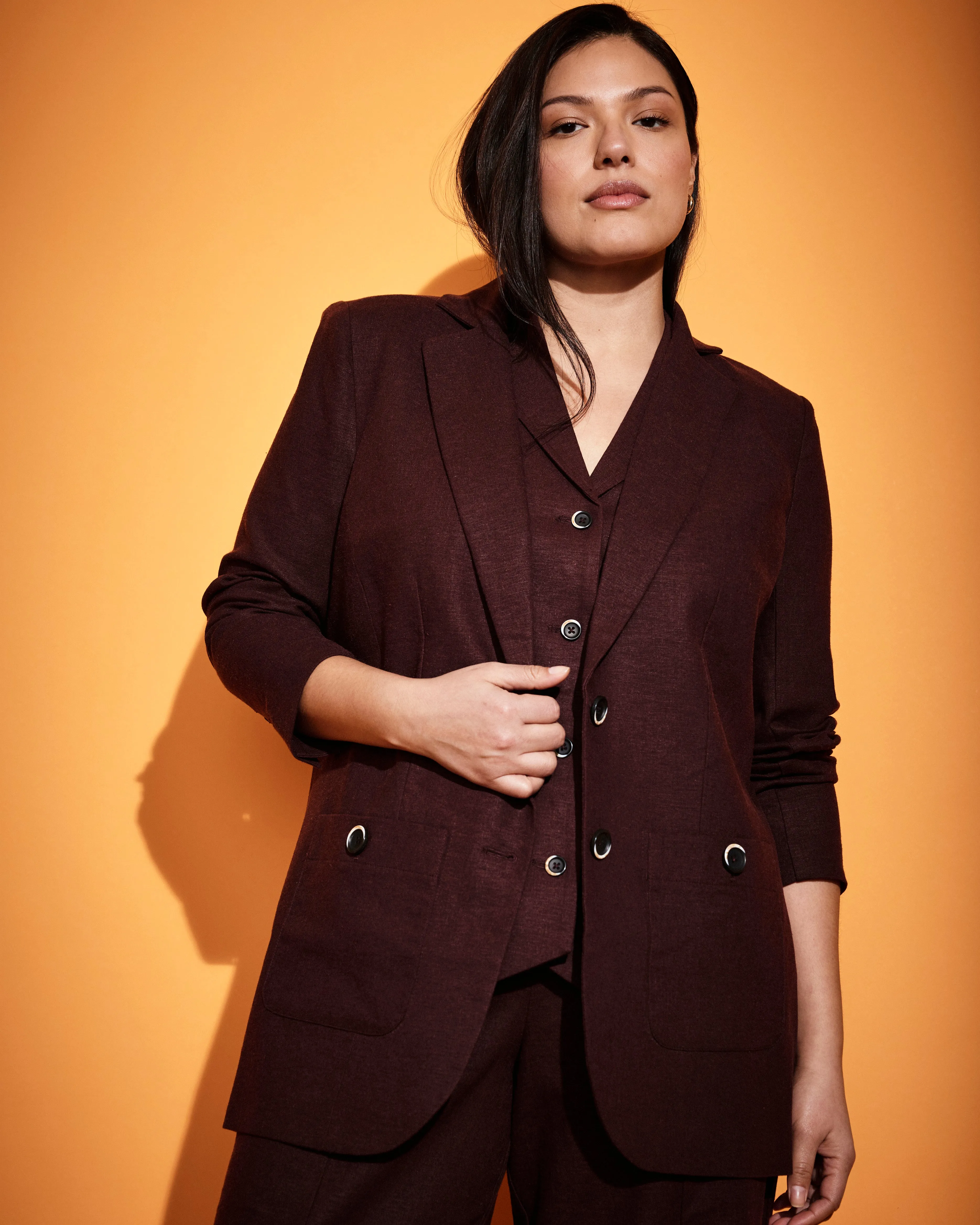 Coastal Linen Blazer - Brulee sold by Universal Standard