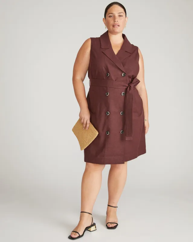 Hudson Linen Trench Dress - Brulee sold by Universal Standard