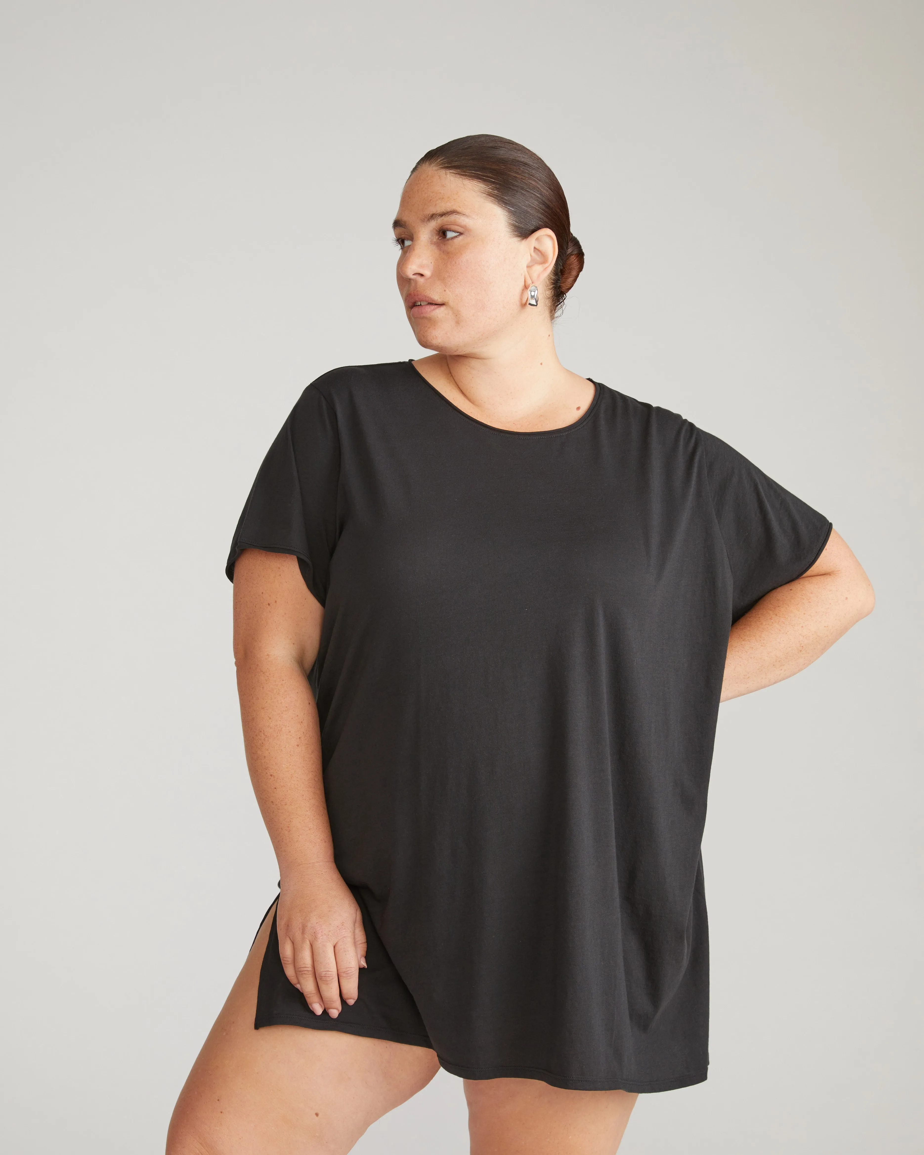 Pima Cotton Lounge Tee - Black sold by Universal Standard