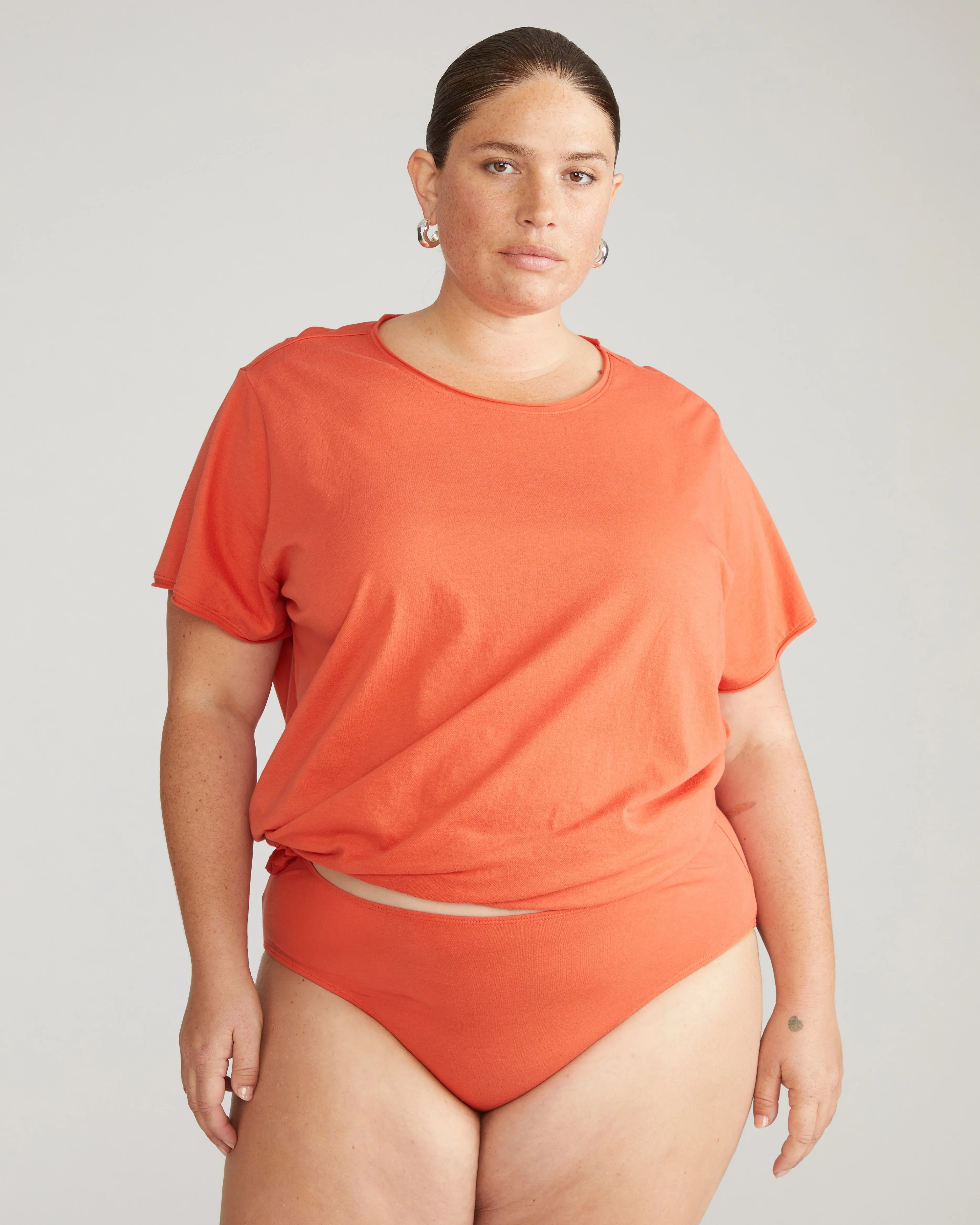 Pima Cotton Mid Rise Bikini - Sweet Berry sold by Universal Standard