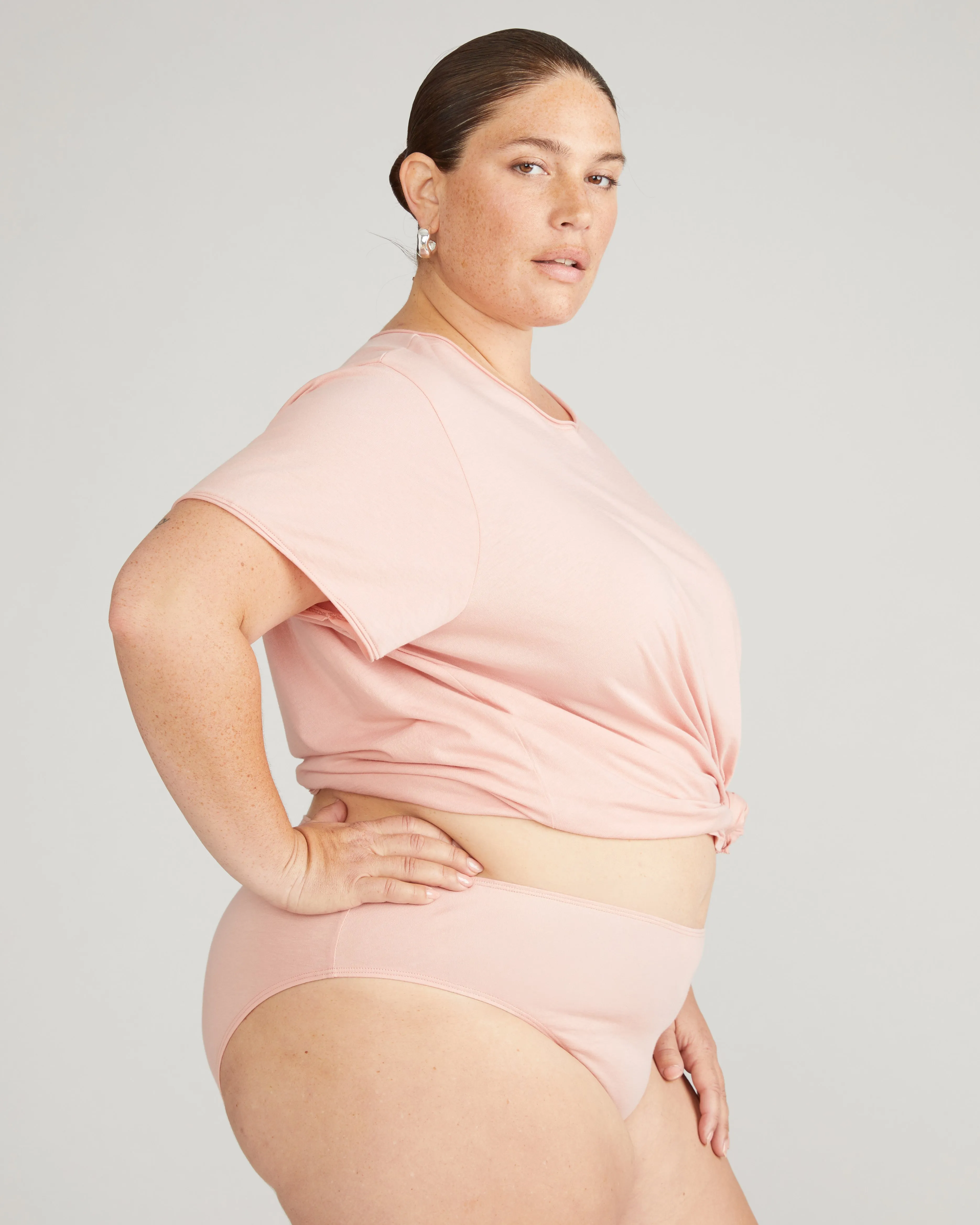 Pima Cotton Mid Rise Bikini - Pink sold by Universal Standard product image thumbnail 2