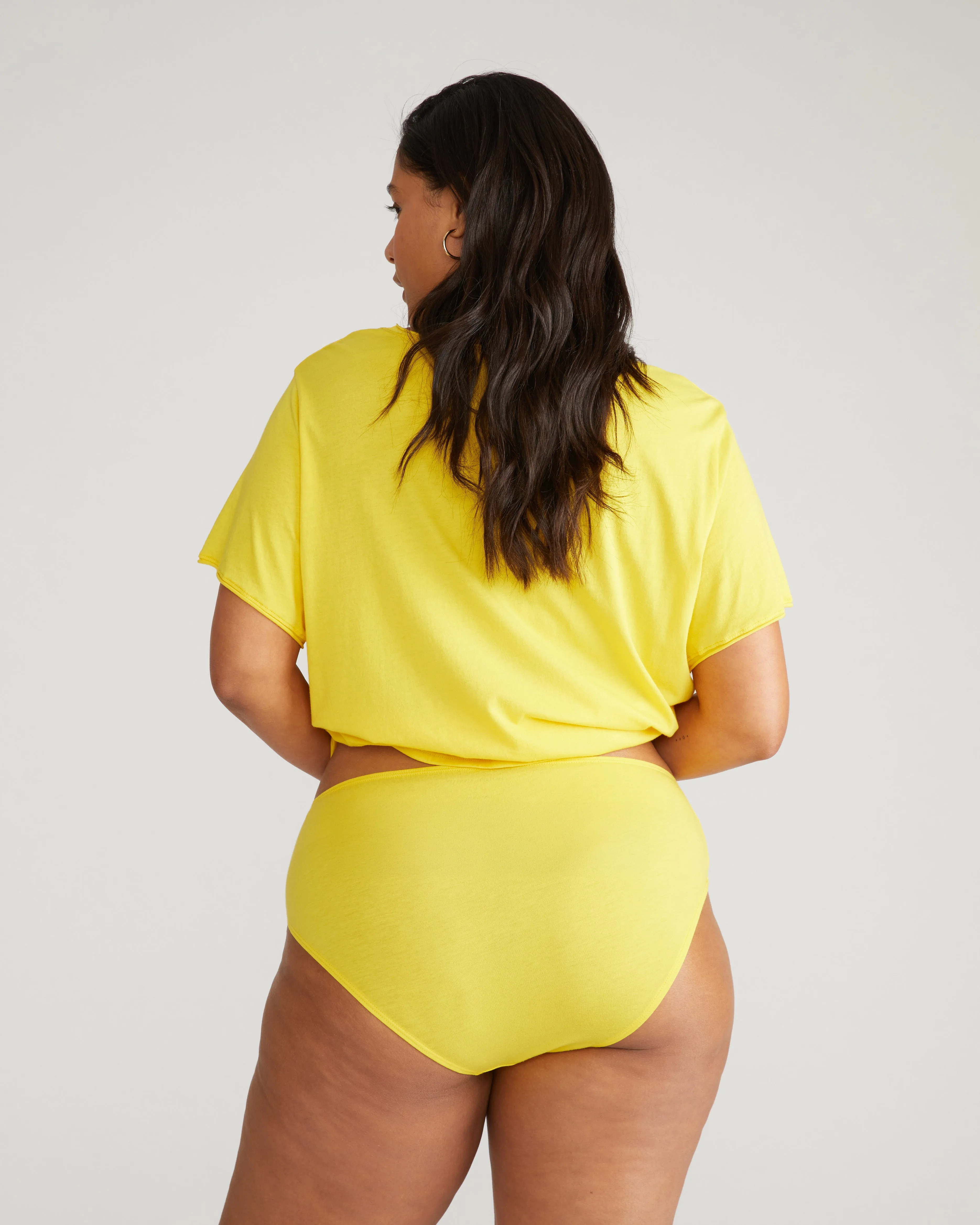 Pima Cotton Mid Rise Bikini - Yellow sold by Universal Standard product image thumbnail 3