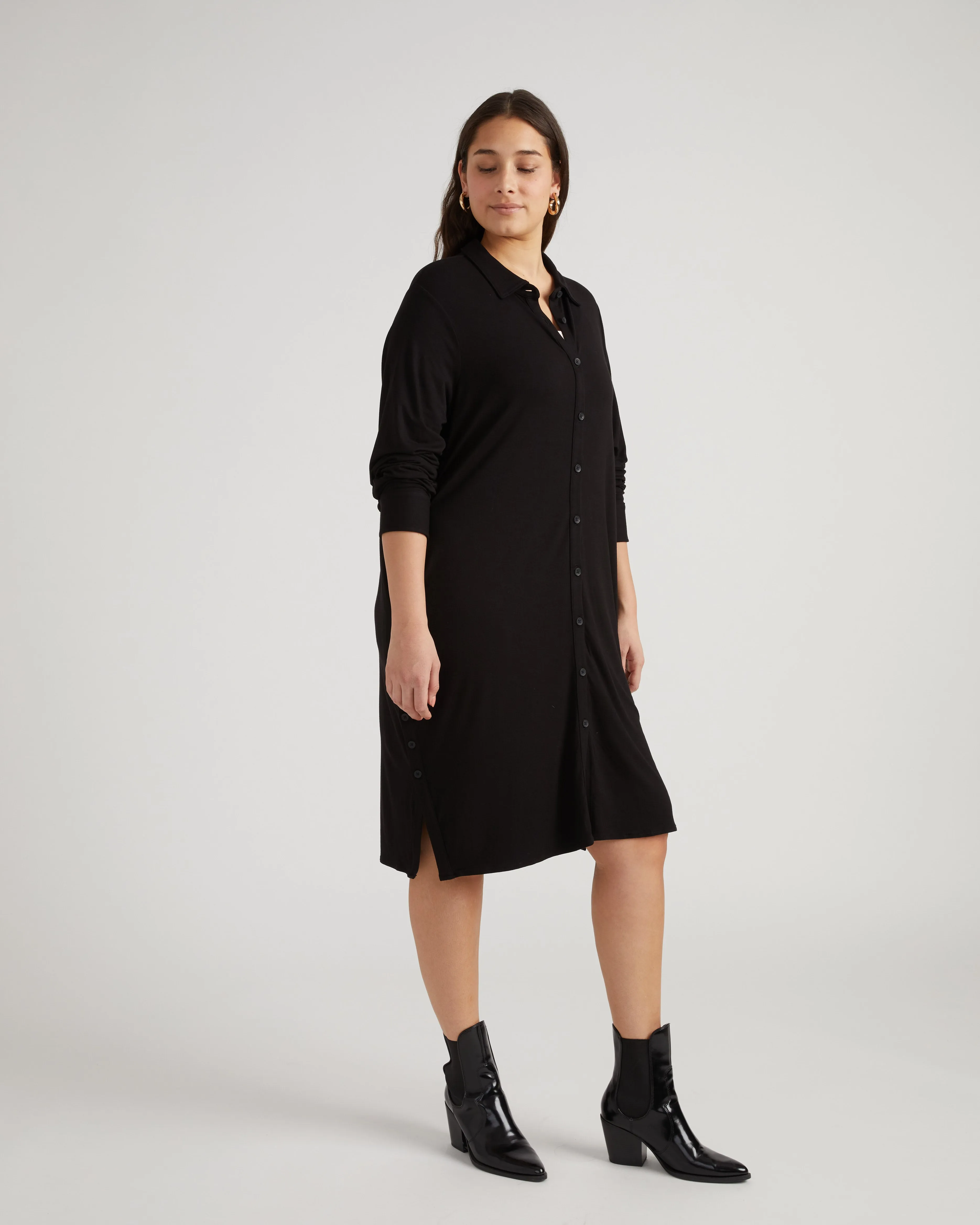 Marcie Liquid Jersey Dress - Black sold by Universal Standard