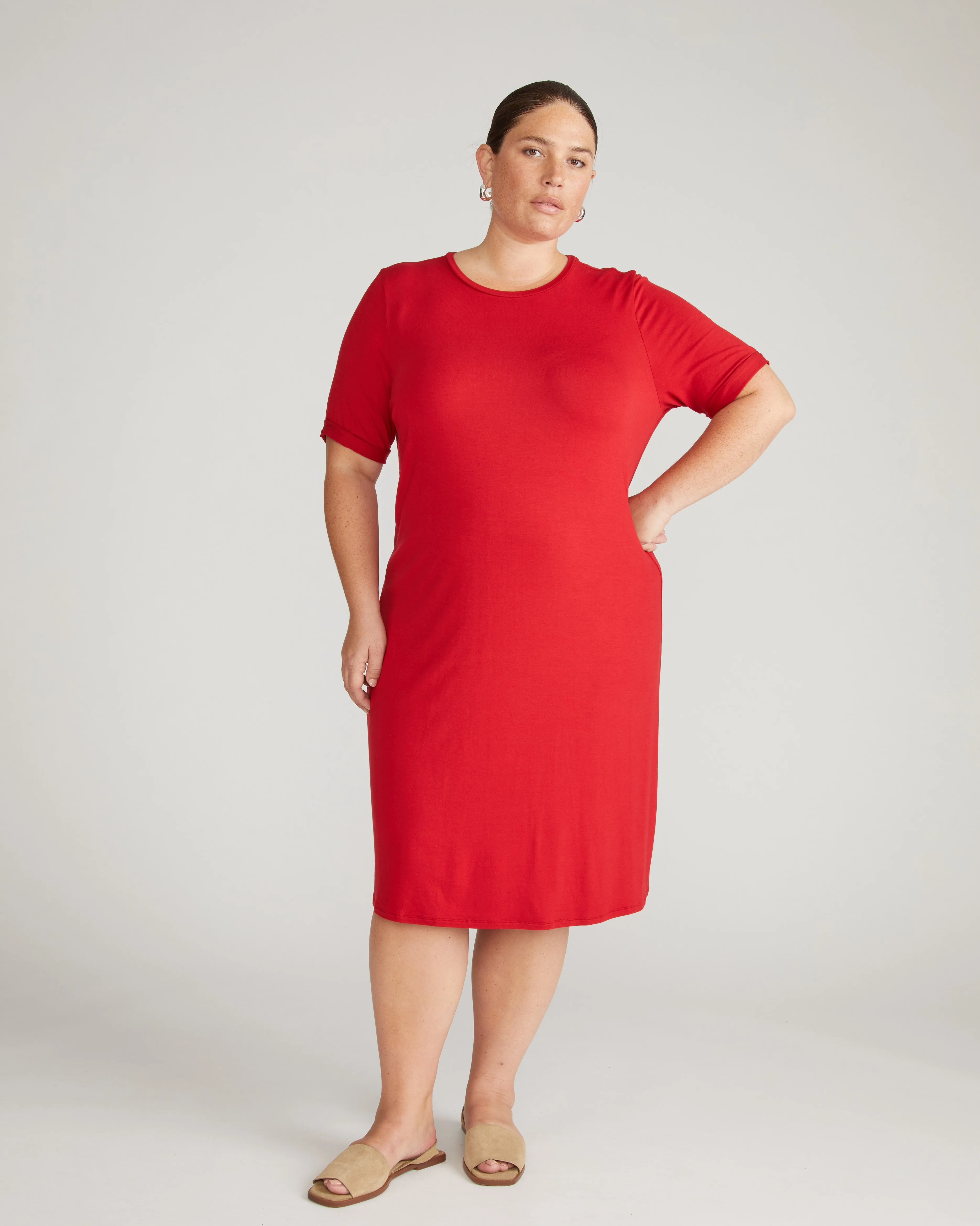 Lily Liquid Jersey Dress - New York Red sold by Universal Standard product image thumbnail 4