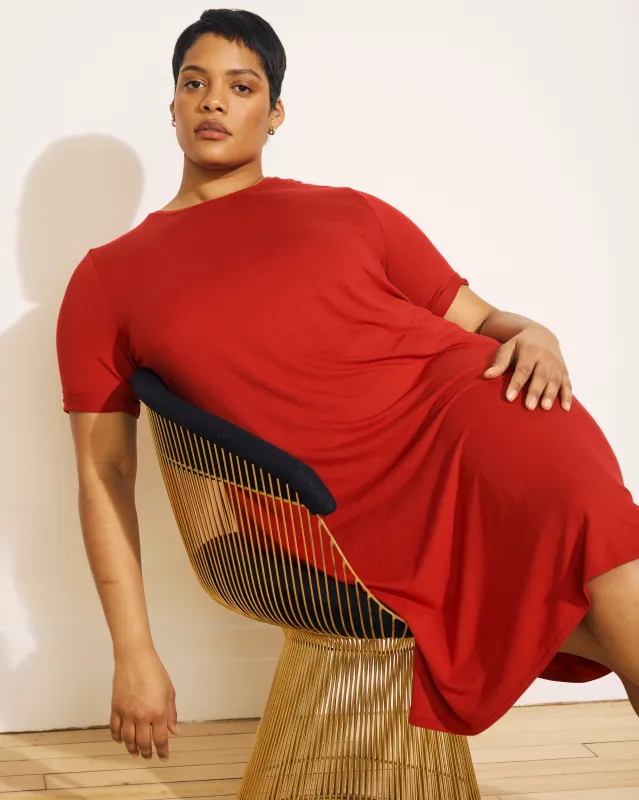 Lily Liquid Jersey Dress - New York Red sold by Universal Standard