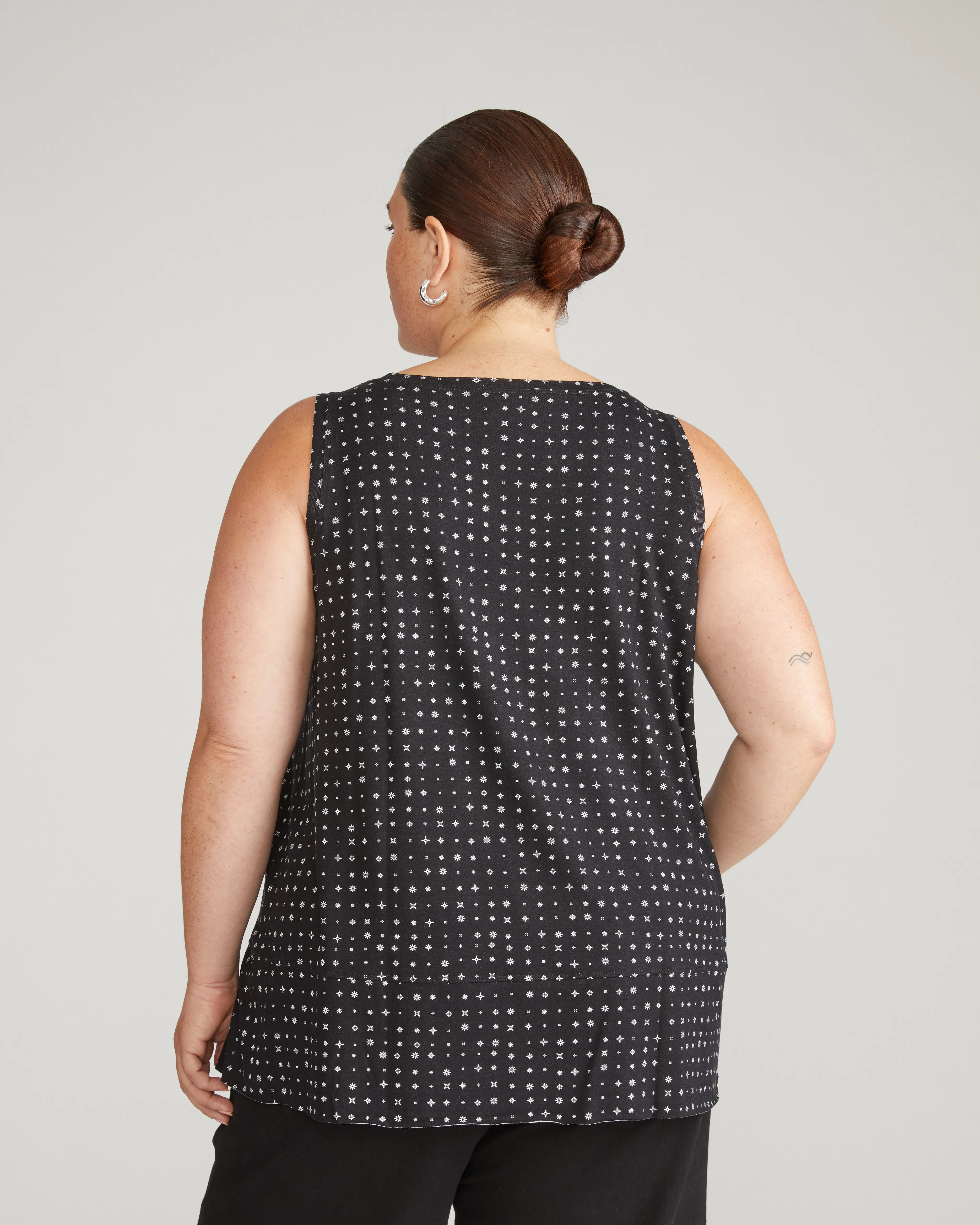 Hudson Liquid Jersey Tank - Galactic Print in Black sold by Universal Standard product image thumbnail 3