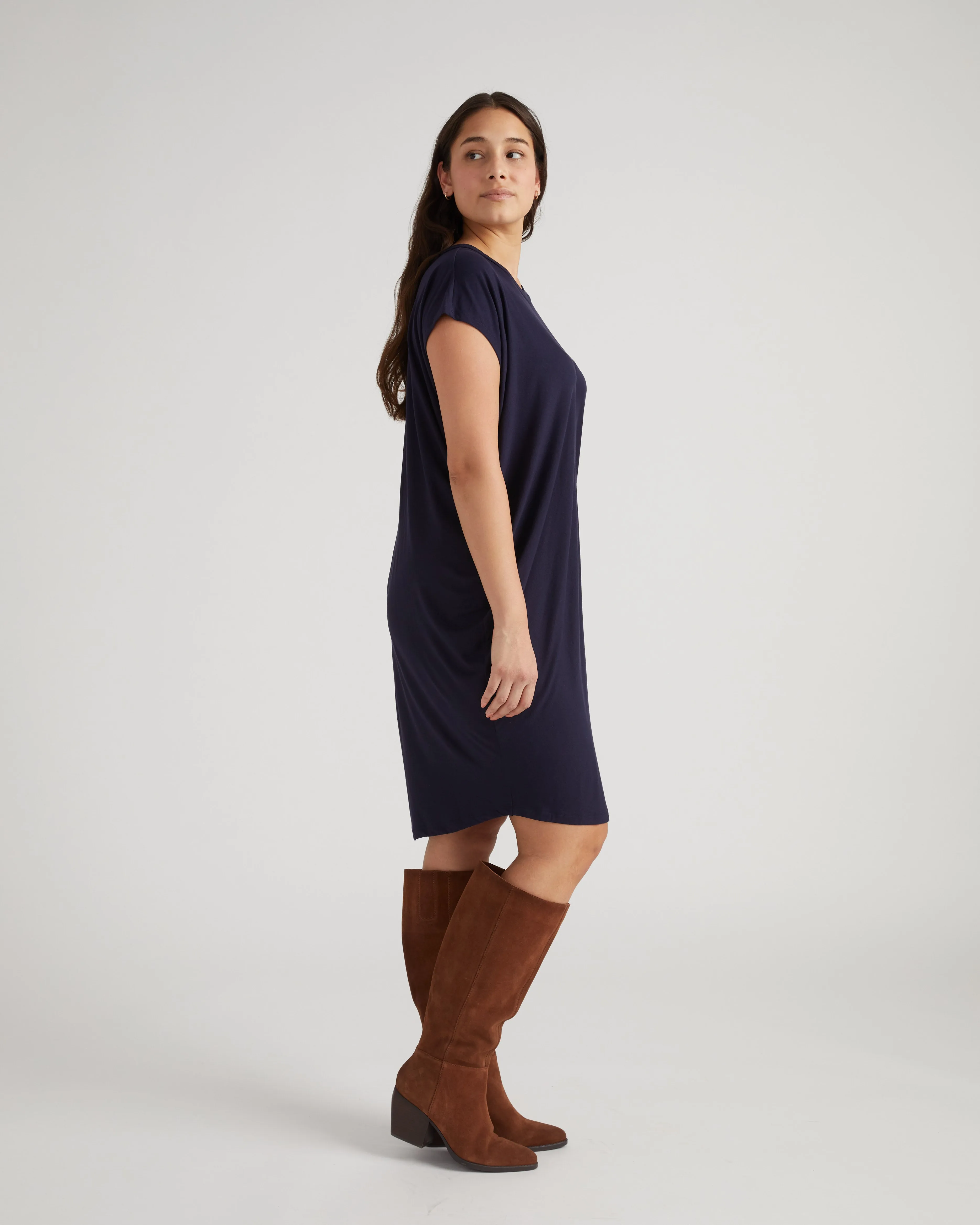 Carrea Relaxed Liquid Jersey Dress - Midnight sold by Universal Standard product image thumbnail 3