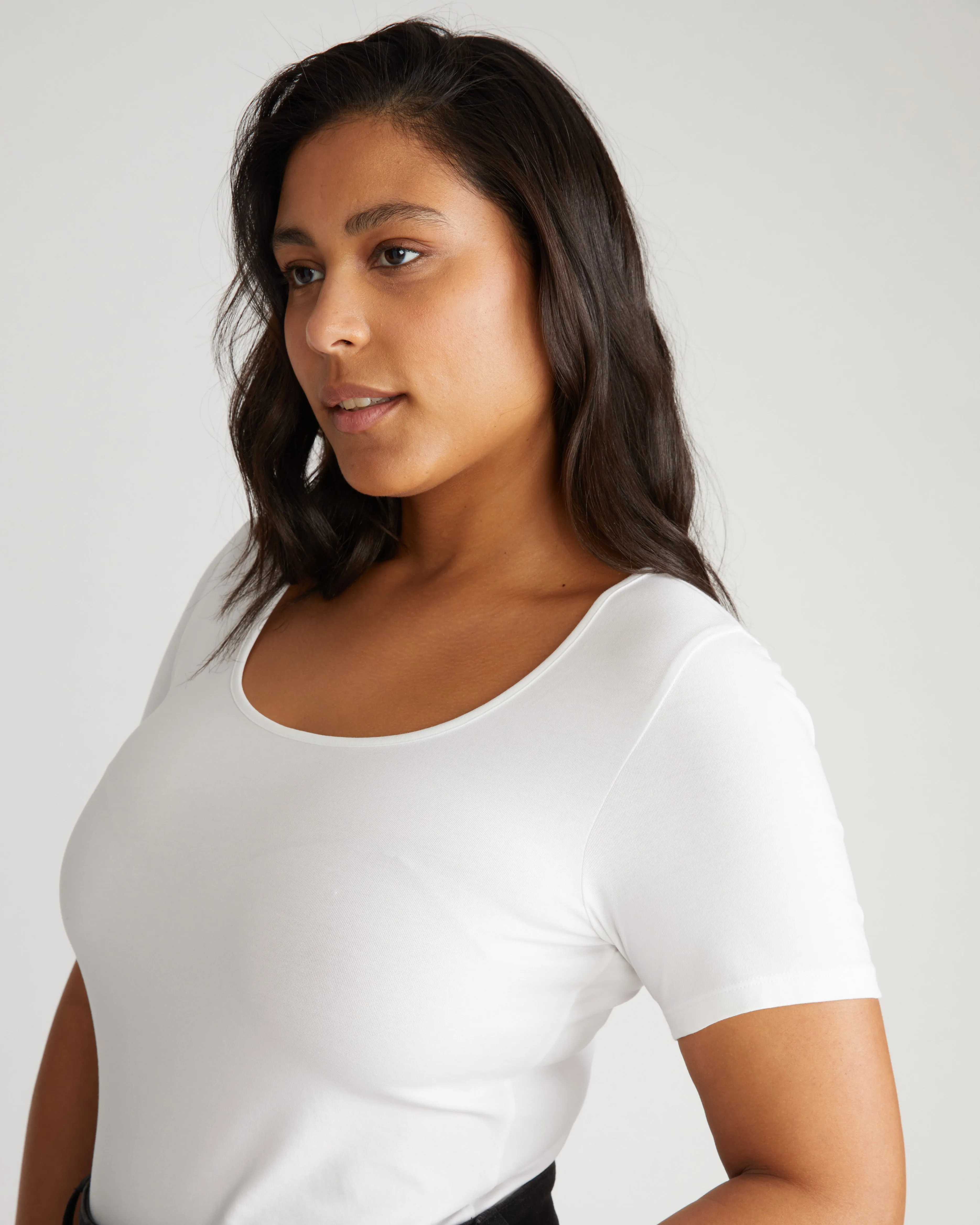 Scoop Neck Tee - White sold by Universal Standard product image thumbnail 2