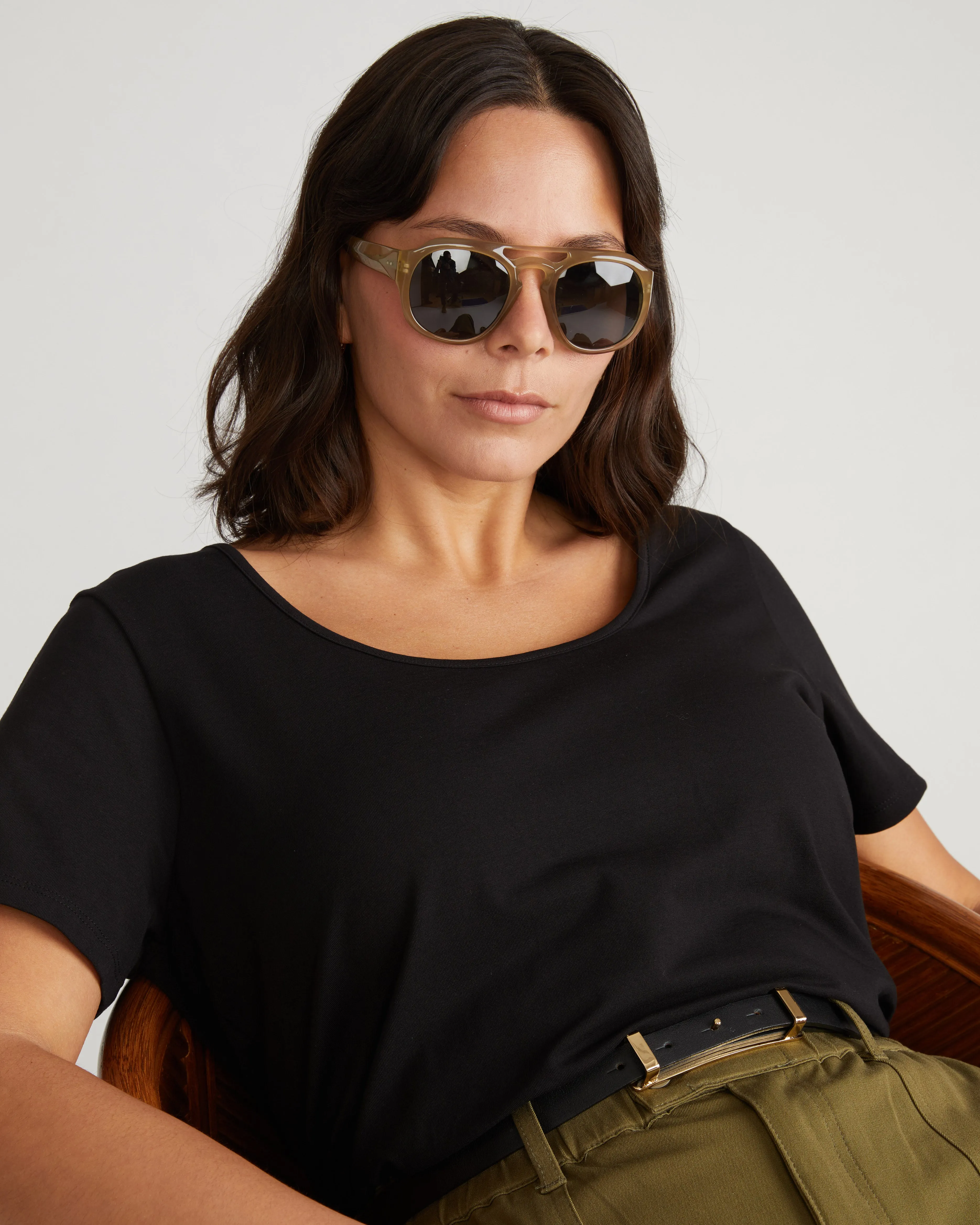 Scoop Neck Tee - Black sold by Universal Standard