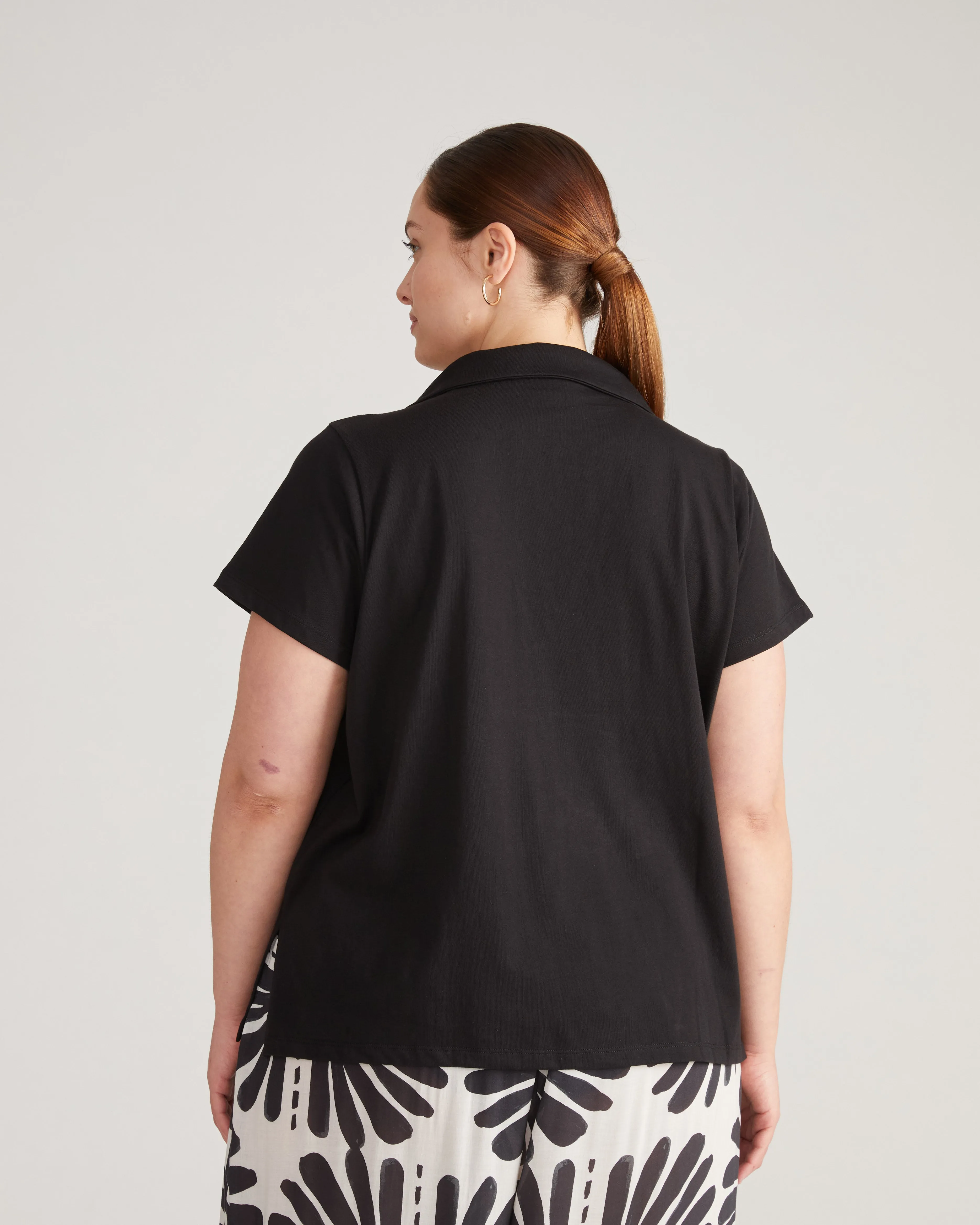 Cecile Breton Polo - Black sold by Universal Standard product image thumbnail 3