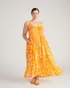 Harmony Voile Dress - Petal Palette Print in Arancia sold by Universal Standard