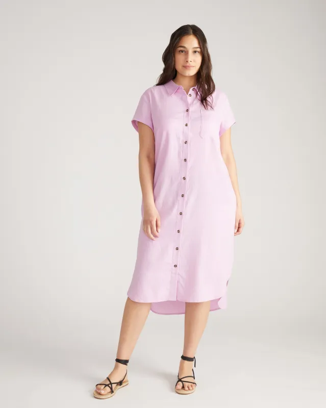 Dune Linen Shirtdress - Lilac sold by Universal Standard