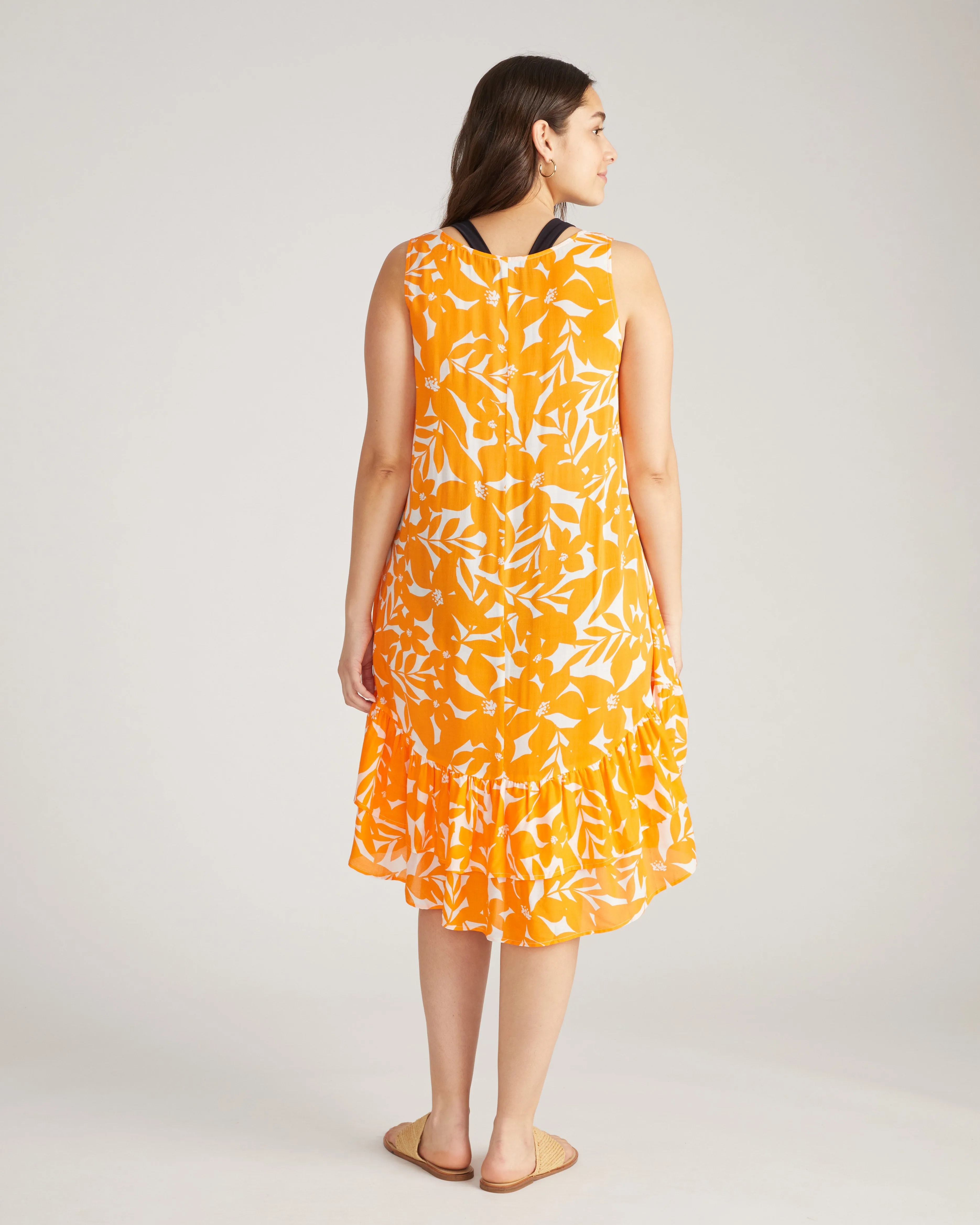 Elodie Voile Dress - Petal Palette Print in Arancia sold by Universal Standard product image thumbnail 3