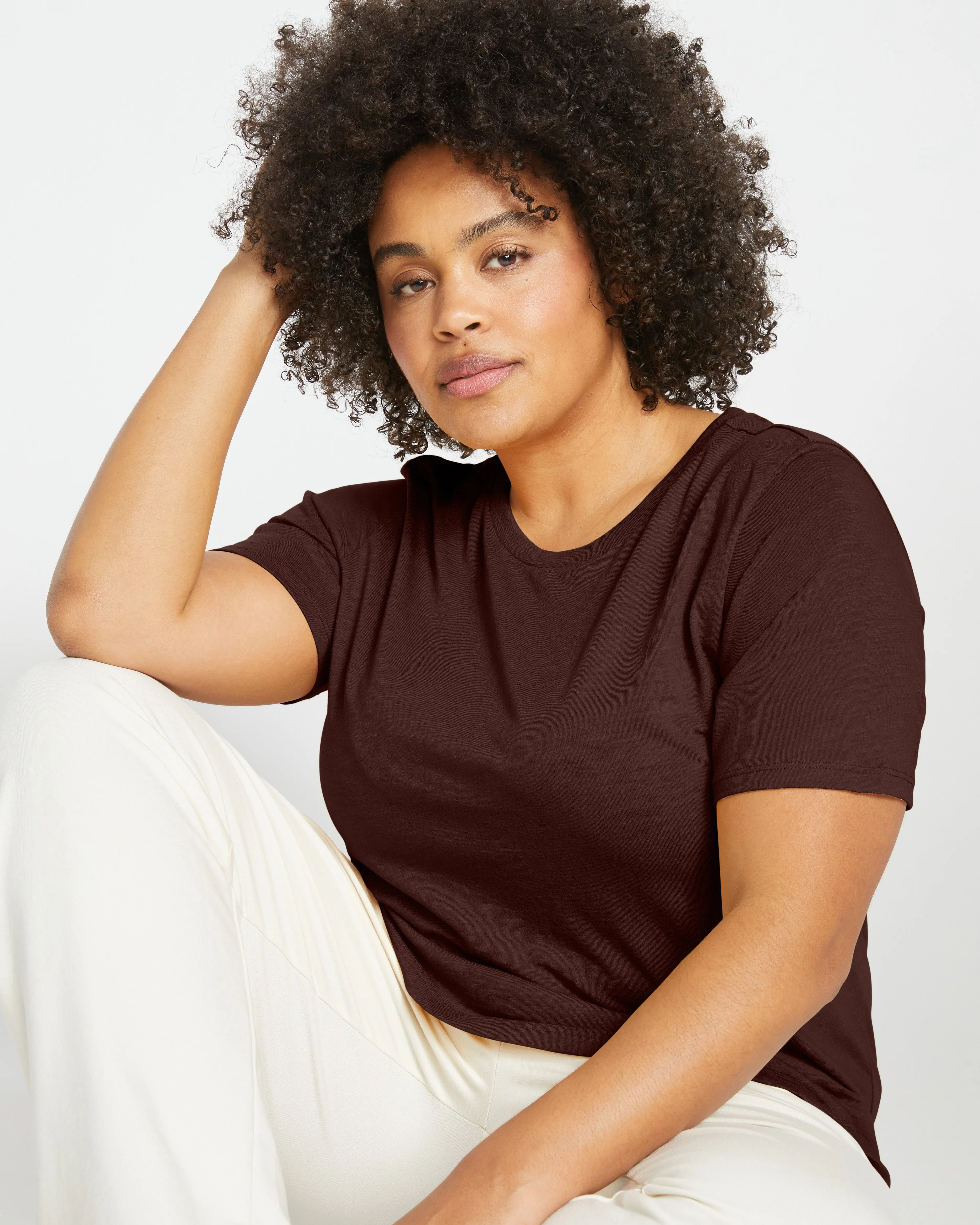 Light-As-Air Tee Rex - Brulee sold by Universal Standard