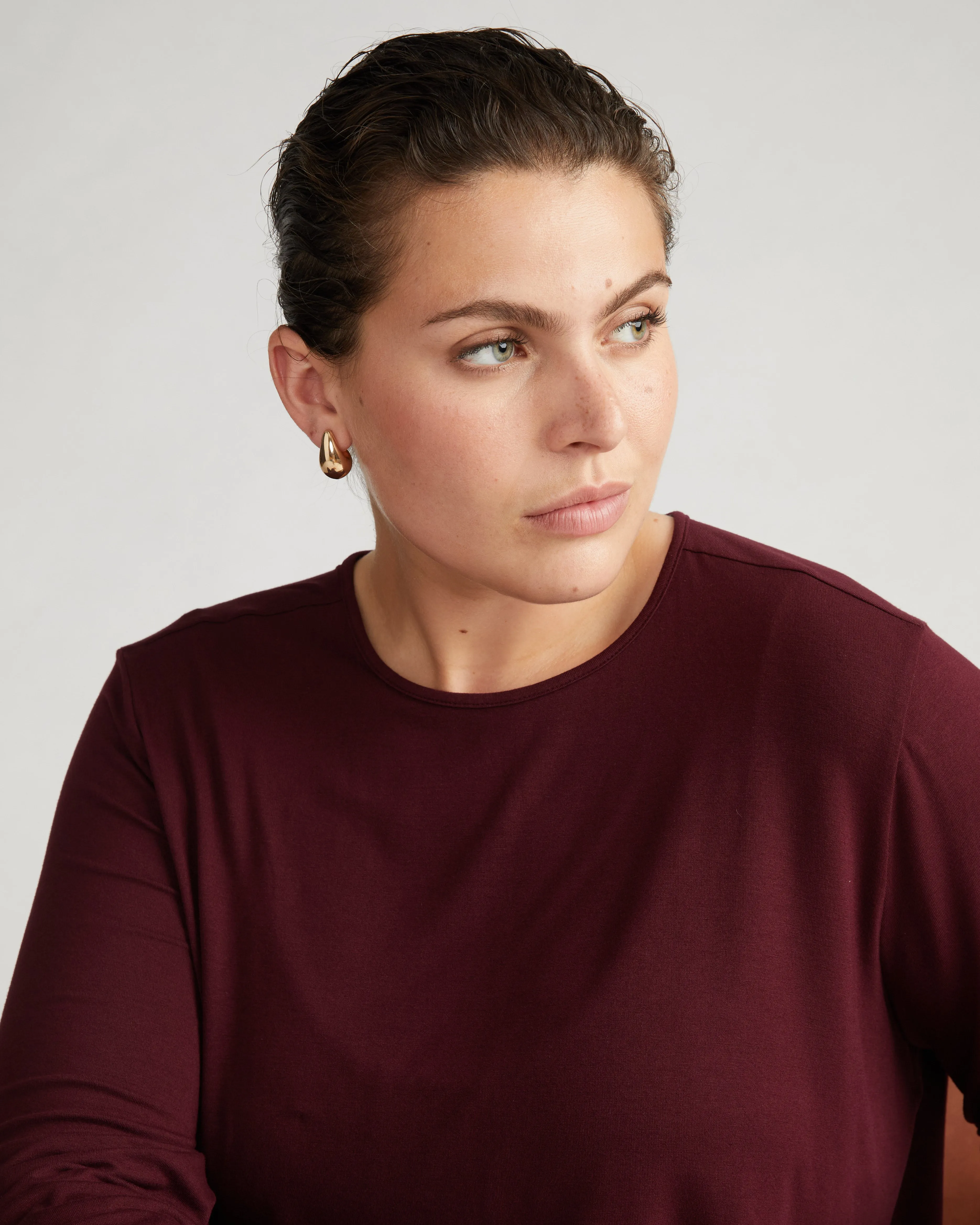 Joan Liquid Jersey Long Sleeve Top - Black Cherry sold by Universal Standard product image thumbnail 3