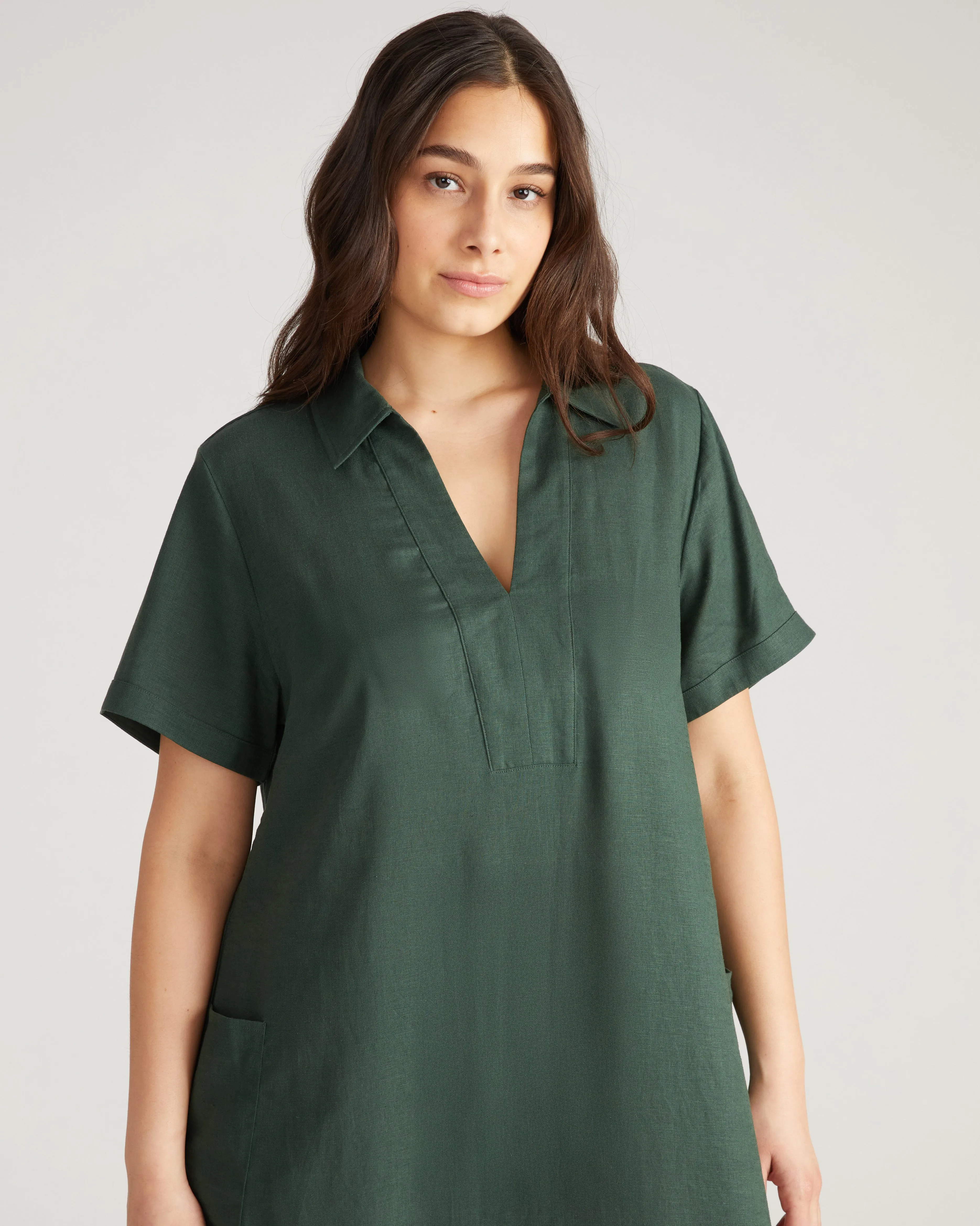 Padma Polo Neck Linen Dress - Luscious Green sold by Universal Standard product image thumbnail 2