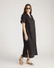 Padma Polo Neck Linen Dress - Black sold by Universal Standard