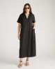 Padma Polo Neck Linen Dress - Black sold by Universal Standard