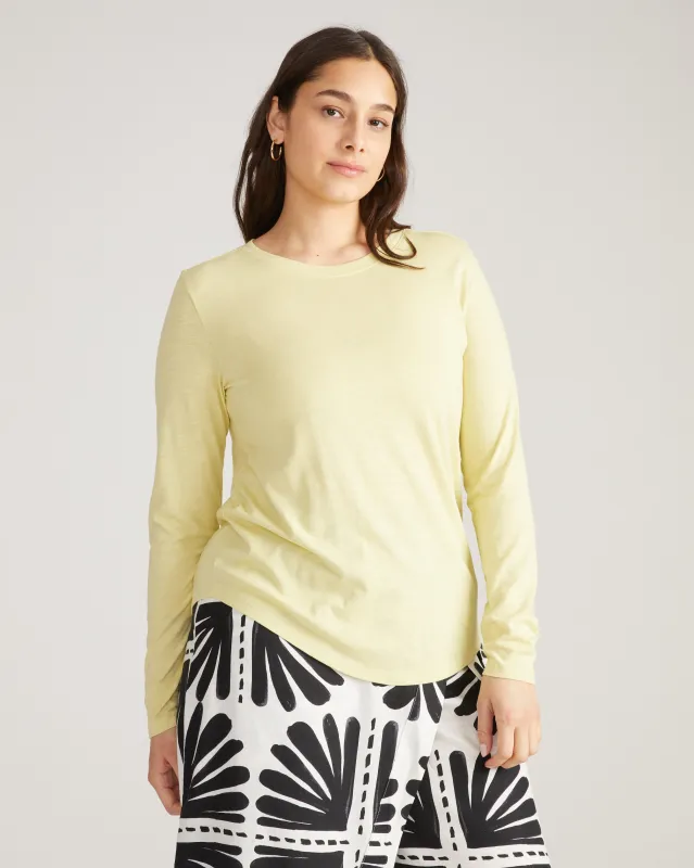 Light-As-Air Long Sleeve Crew Neck Tee - Twinkle sold by Universal Standard