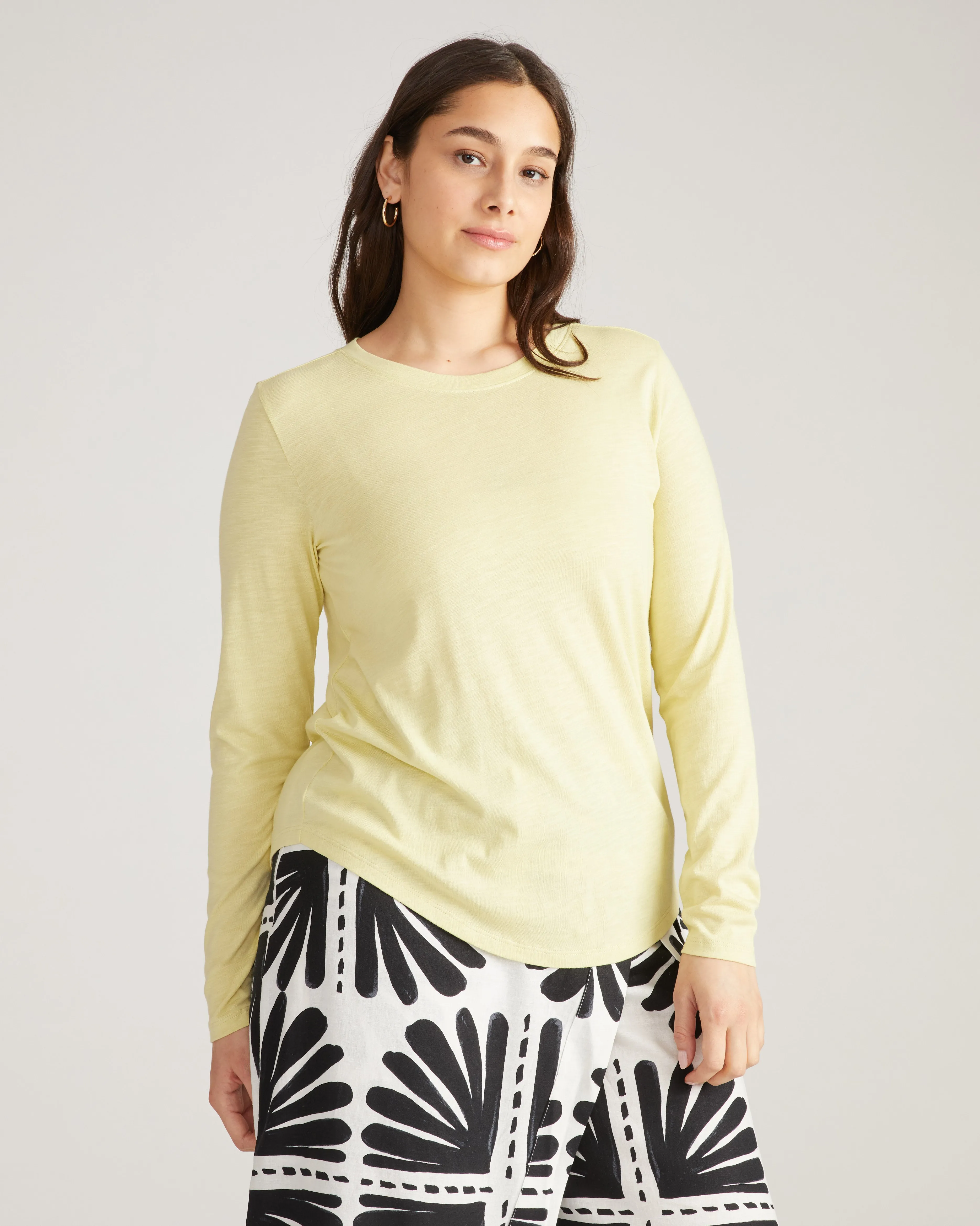 Light-As-Air Long Sleeve Crew Neck Tee - Twinkle sold by Universal Standard