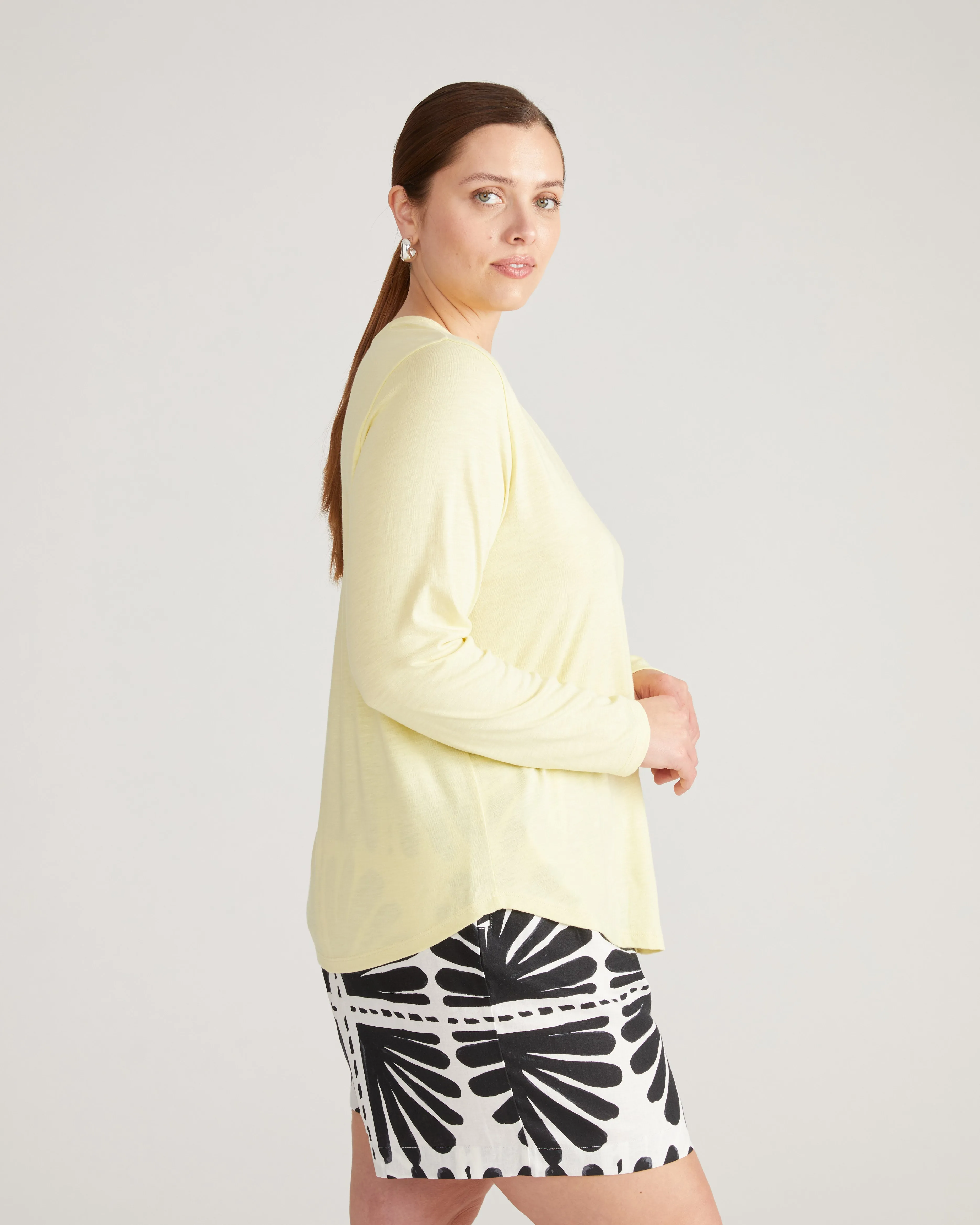 Light-As-Air Long Sleeve V Neck Tee - Twinkle sold by Universal Standard product image thumbnail 2