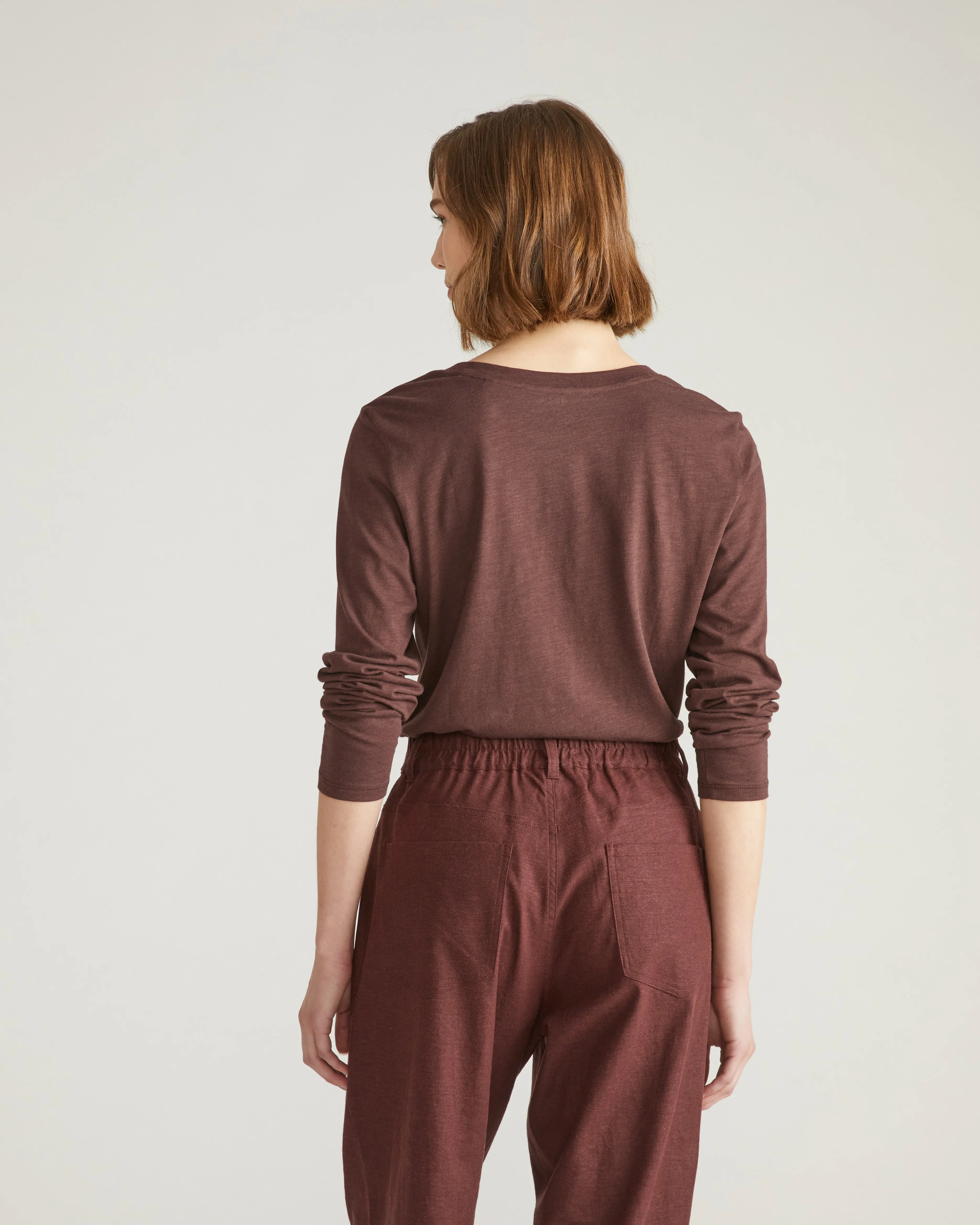 Light-As-Air Long Sleeve V Neck Tee - Brulee sold by Universal Standard product image thumbnail 3