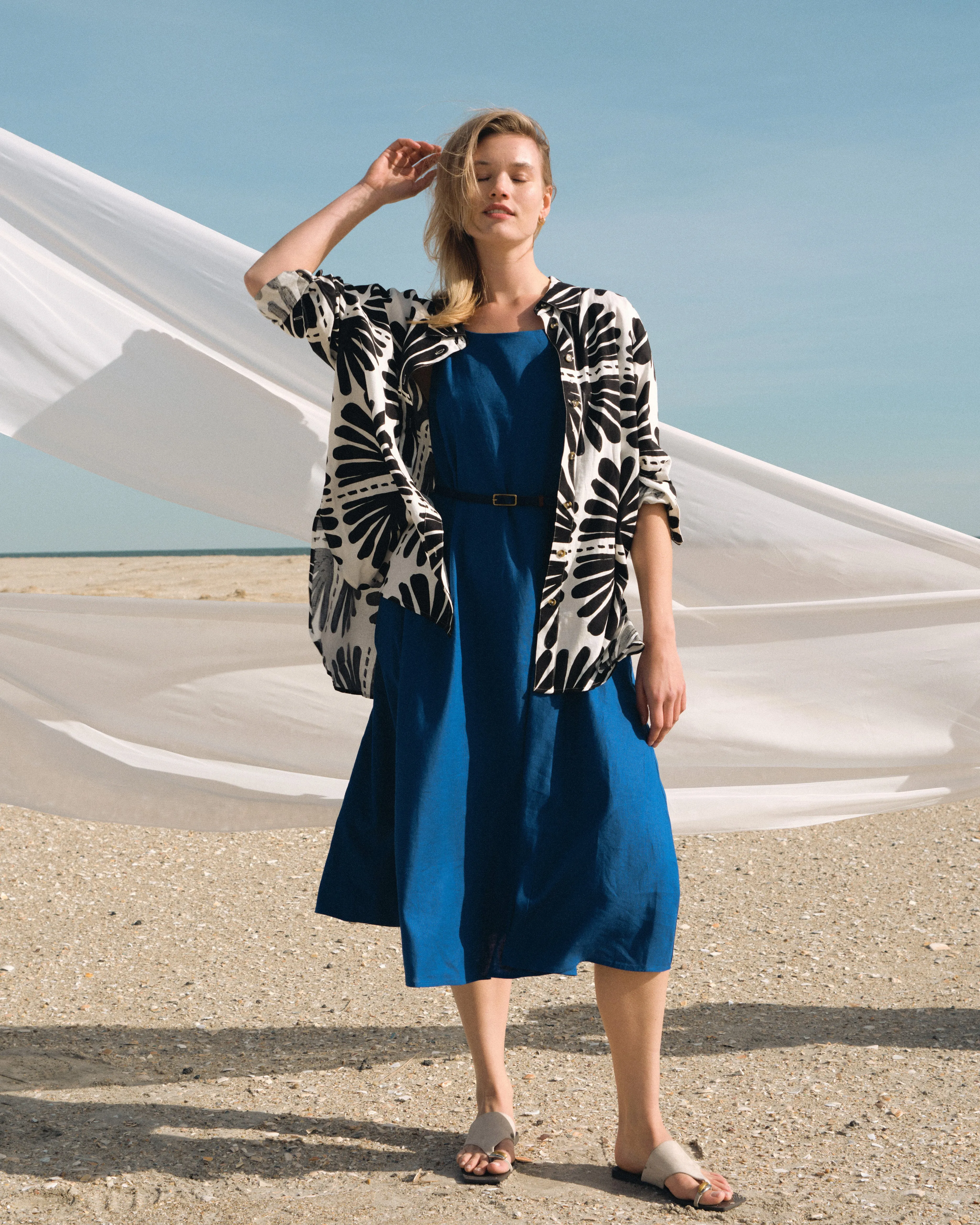 Kuki Linen Dress - Ultramarine sold by Universal Standard