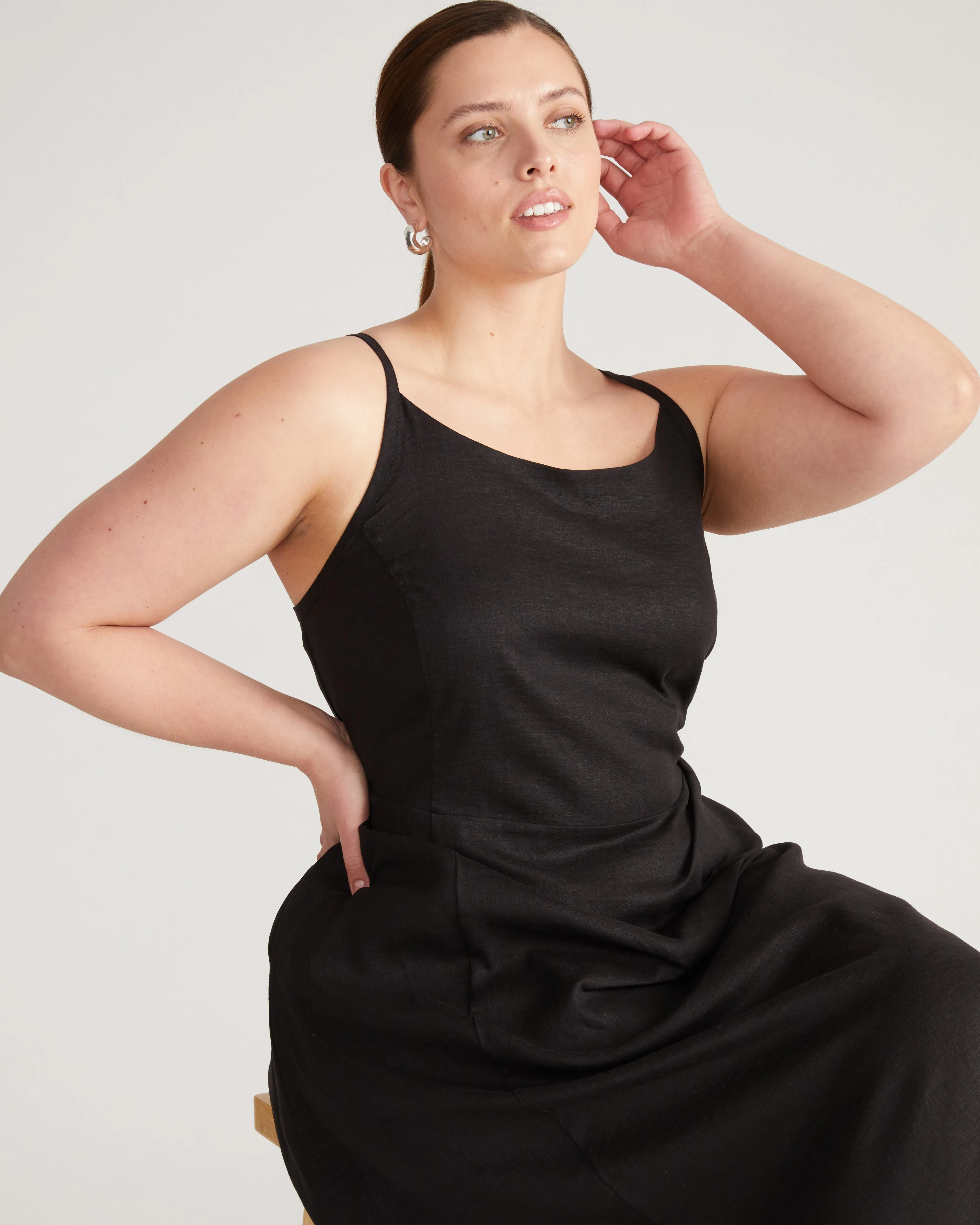 Kuki Linen Dress - Black sold by Universal Standard product image thumbnail 2