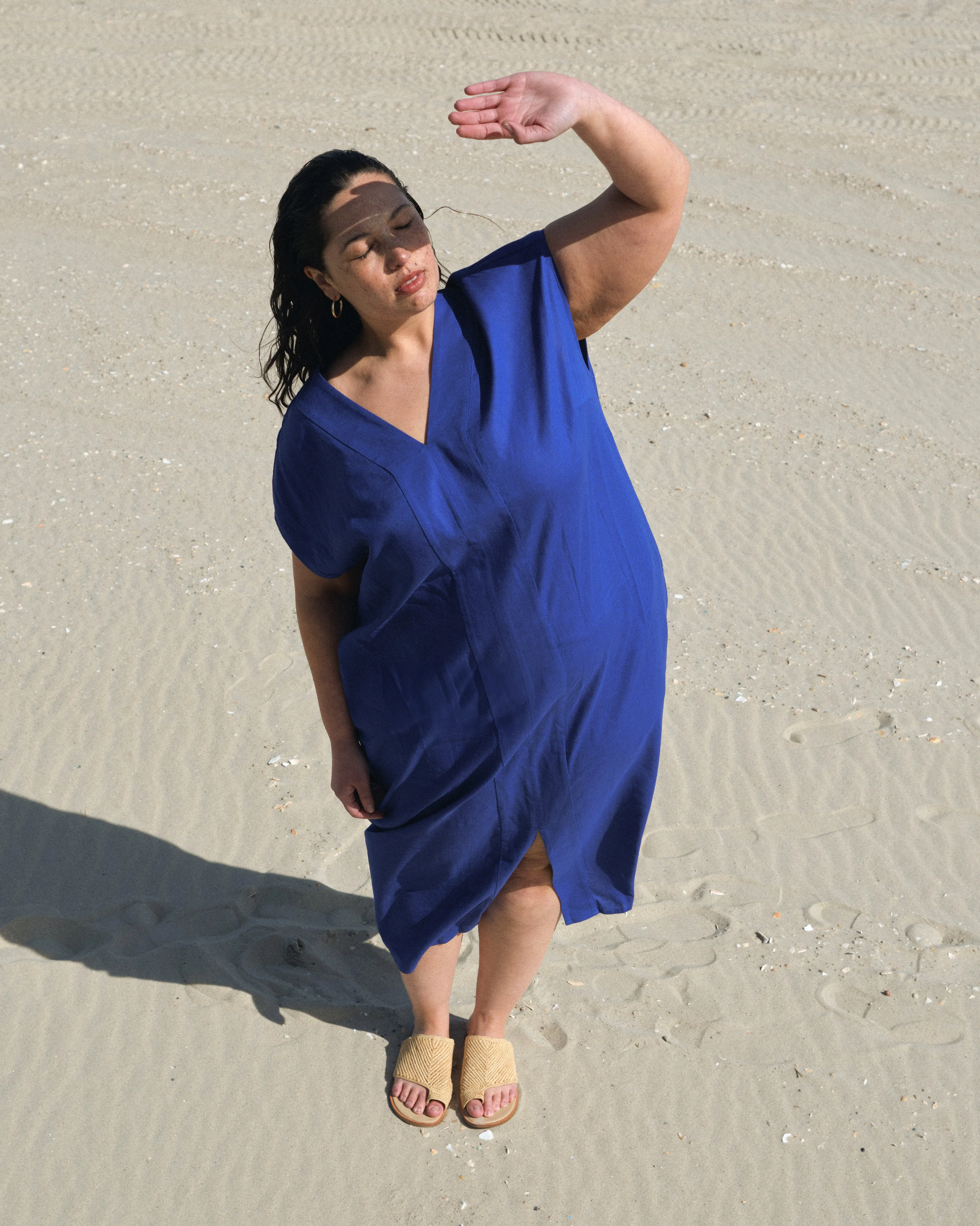 Cabana Linen Kaftan - Ultramarine sold by Universal Standard
