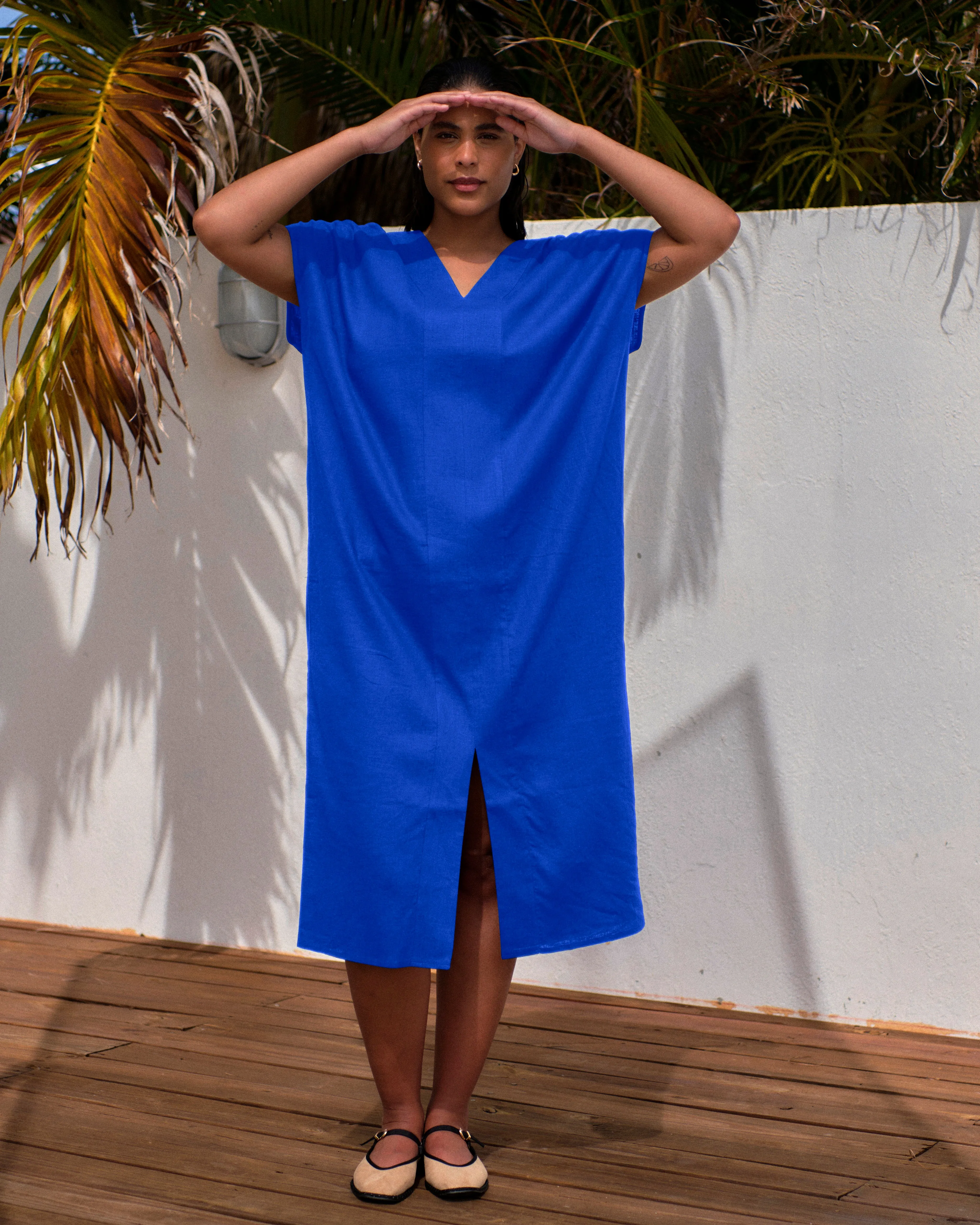 Cabana Linen Kaftan - Ultramarine sold by Universal Standard product image thumbnail 3