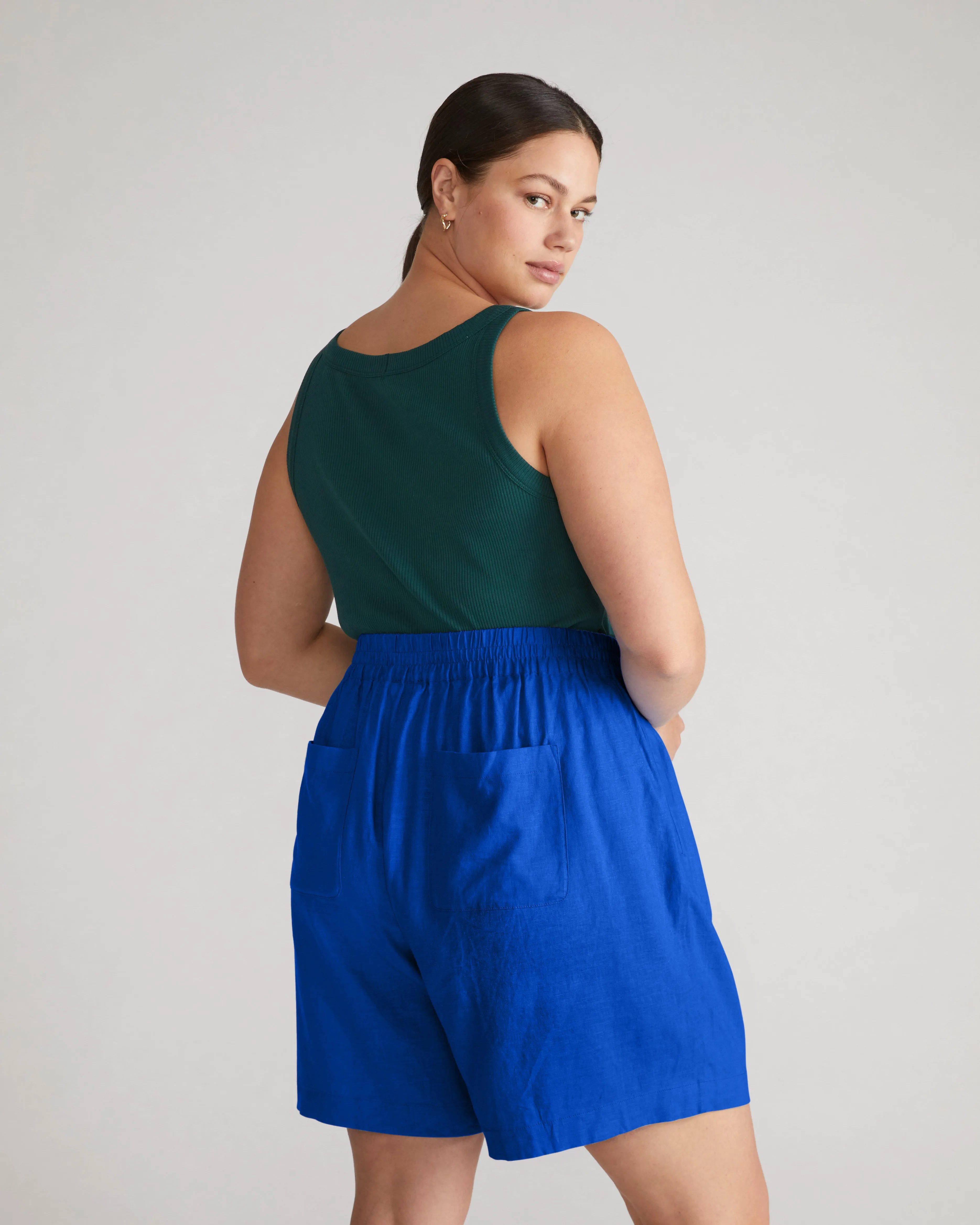 Juniper Linen Easy Pull-On Shorts - Ultramarine sold by Universal Standard product image thumbnail 3