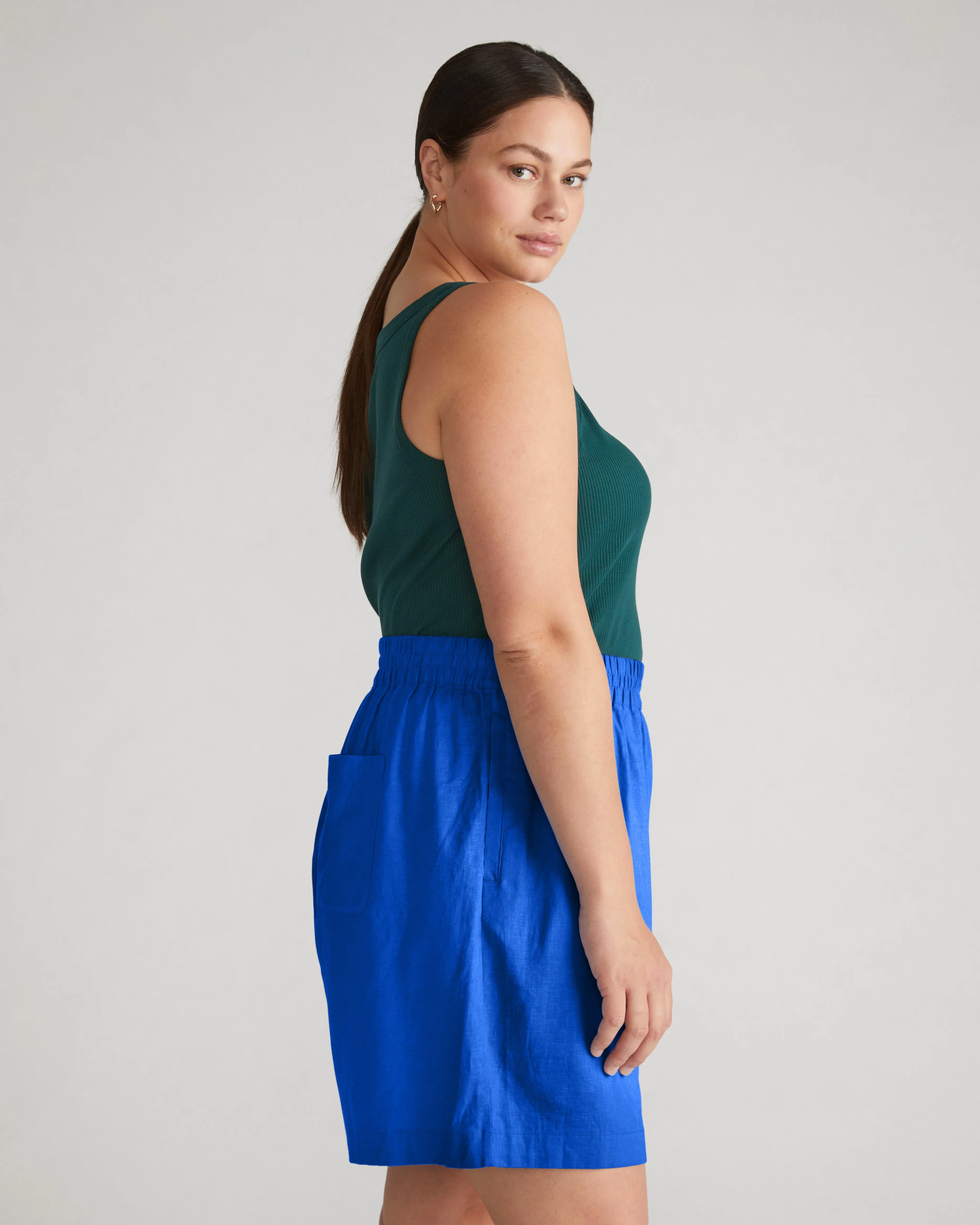 Juniper Linen Easy Pull-On Shorts - Ultramarine sold by Universal Standard product image thumbnail 2