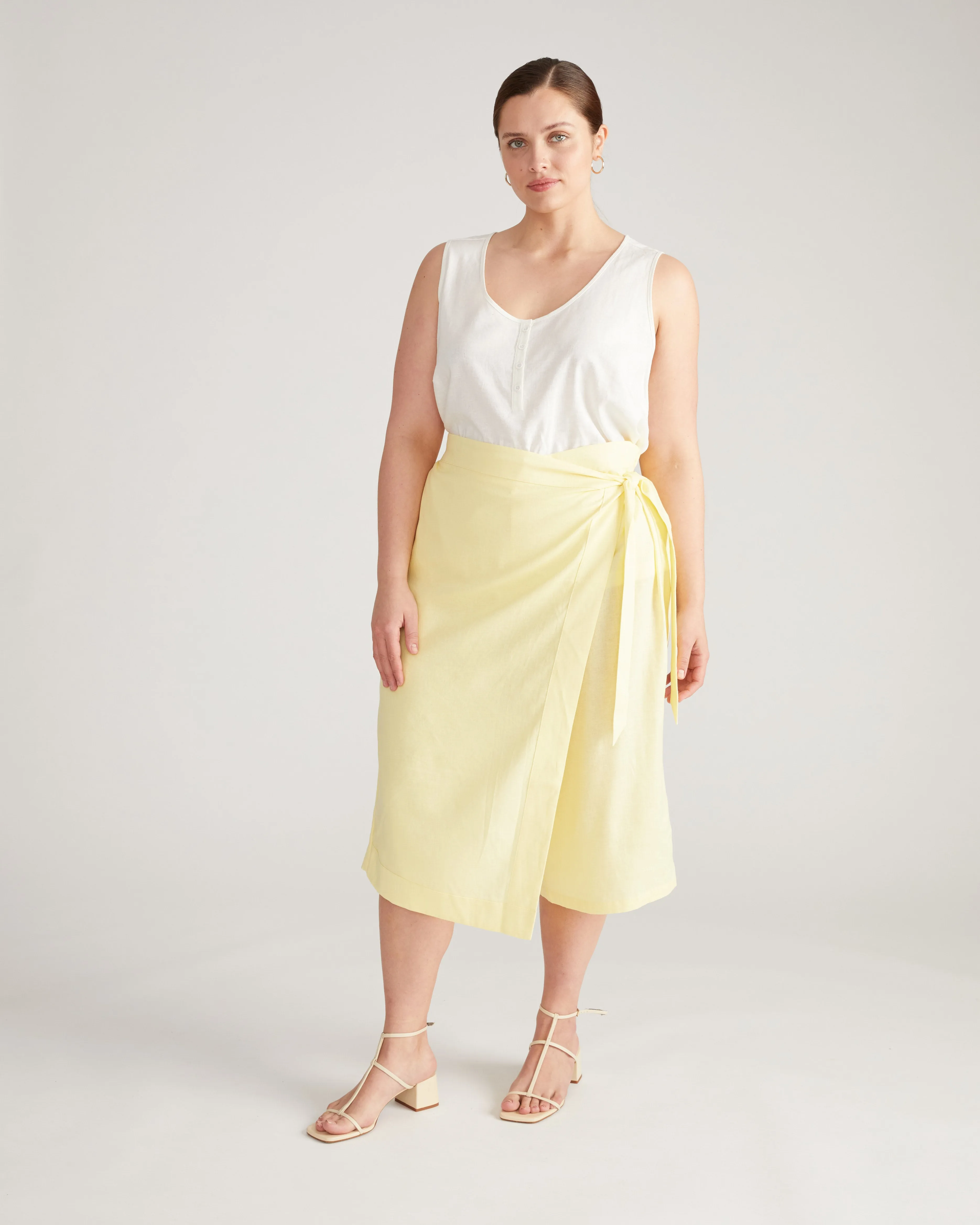 Villa Linen Wrap Culottes - Twinkle sold by Universal Standard
