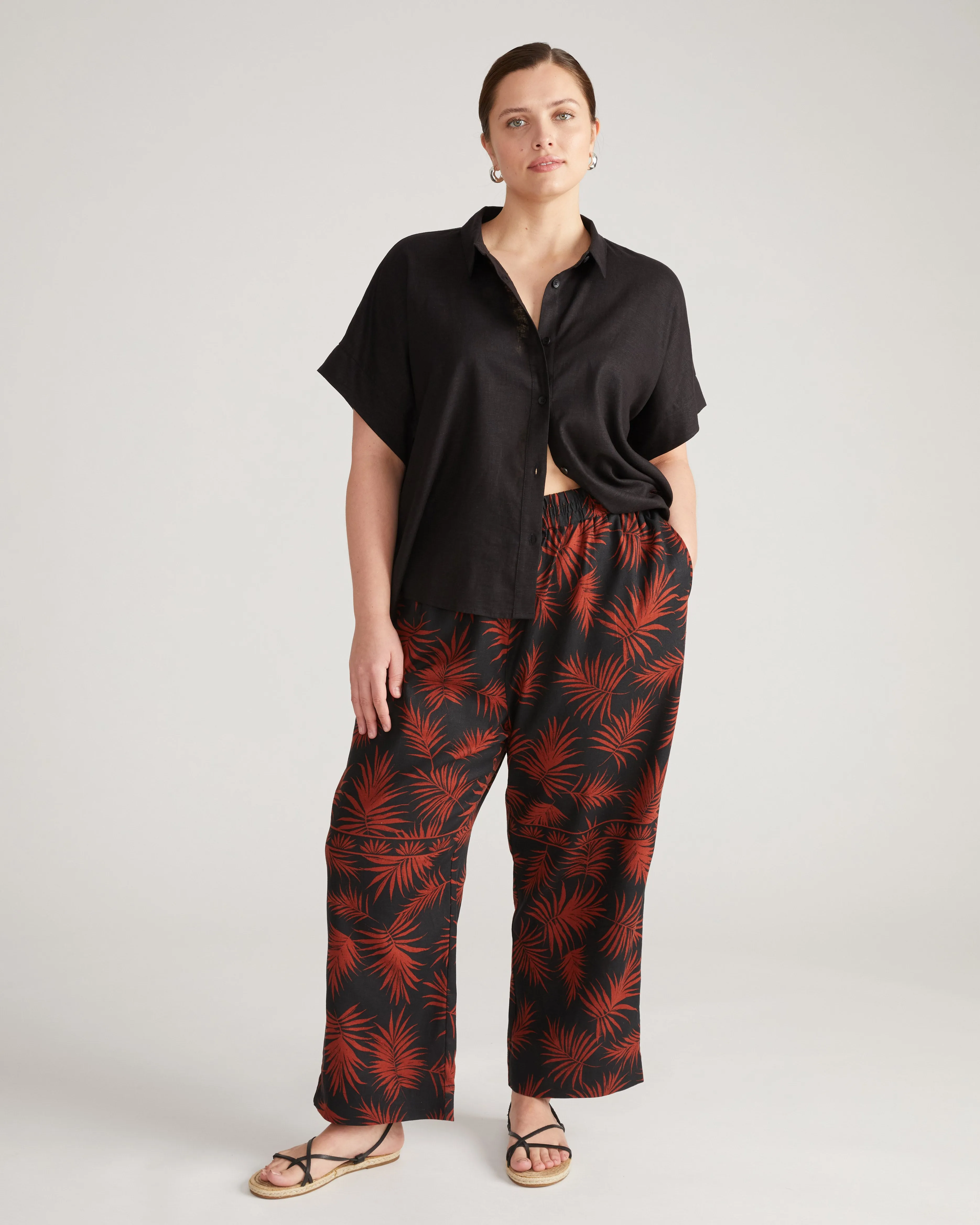 Iris Linen Easy Pull-On Pants - Bohem Print sold by Universal Standard product image thumbnail 2