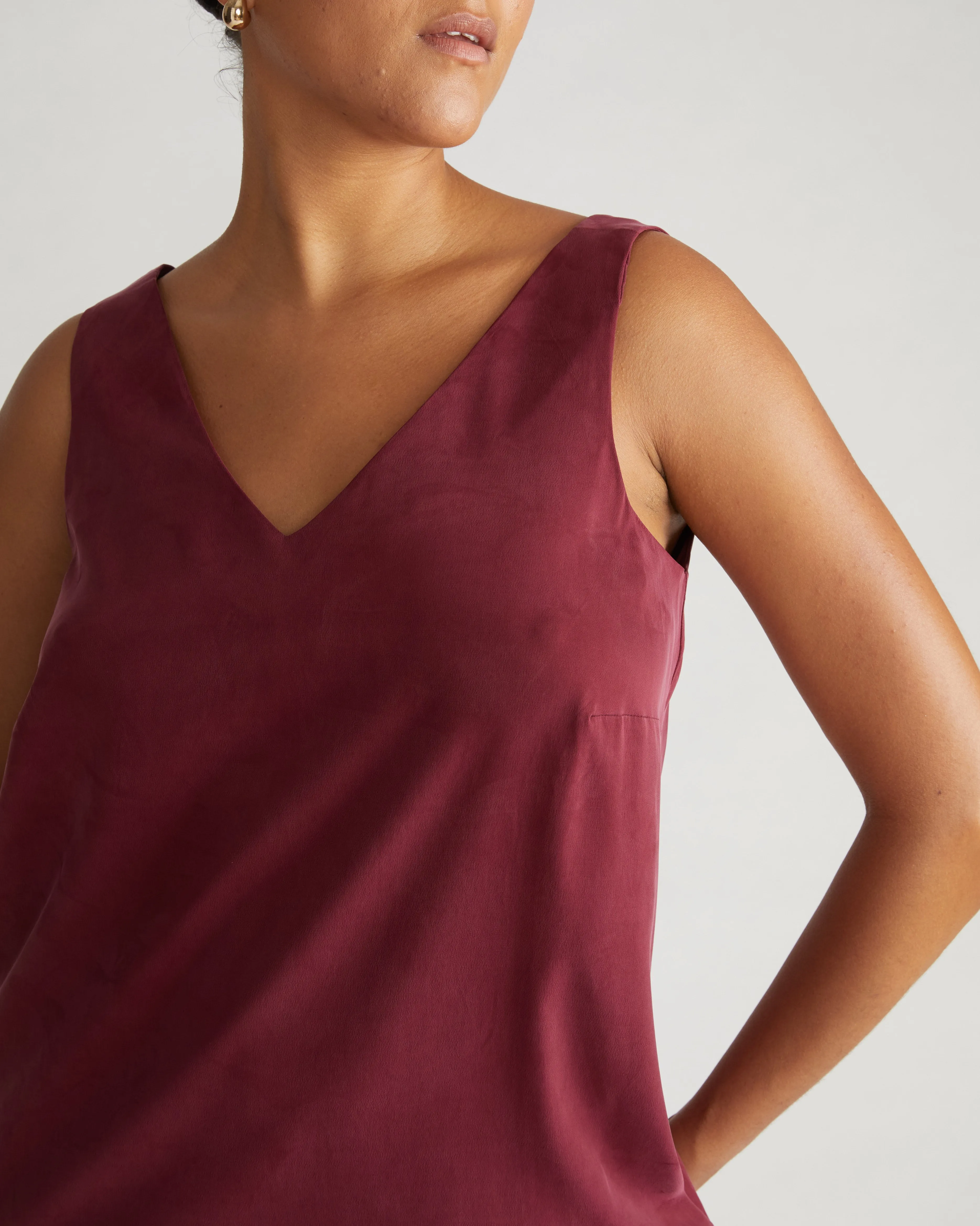 Iconic Cooling Cupro Geneva V Tank Dress - Rioja sold by Universal Standard product image thumbnail 2