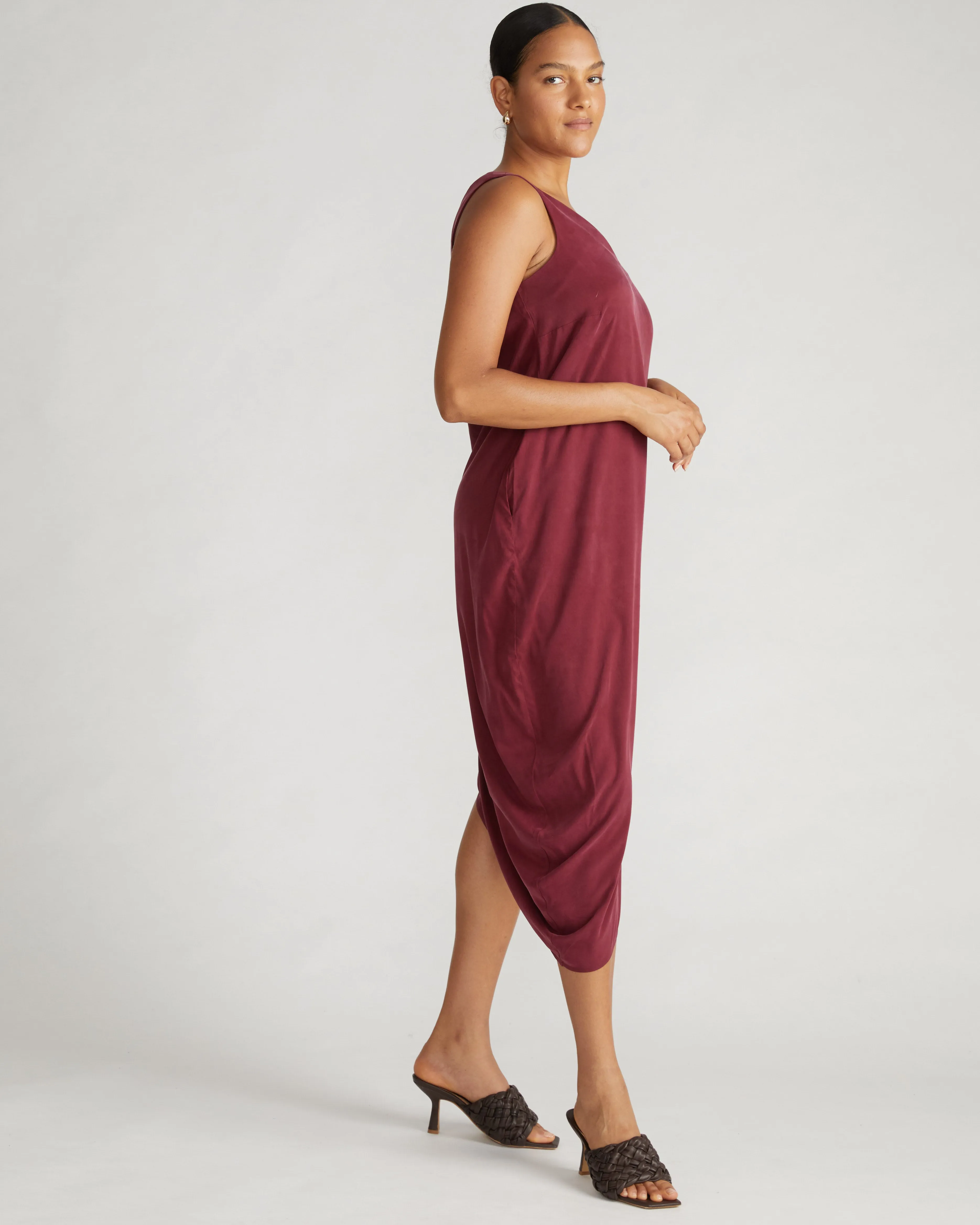 Iconic Cooling Cupro Geneva V Tank Dress - Rioja sold by Universal Standard