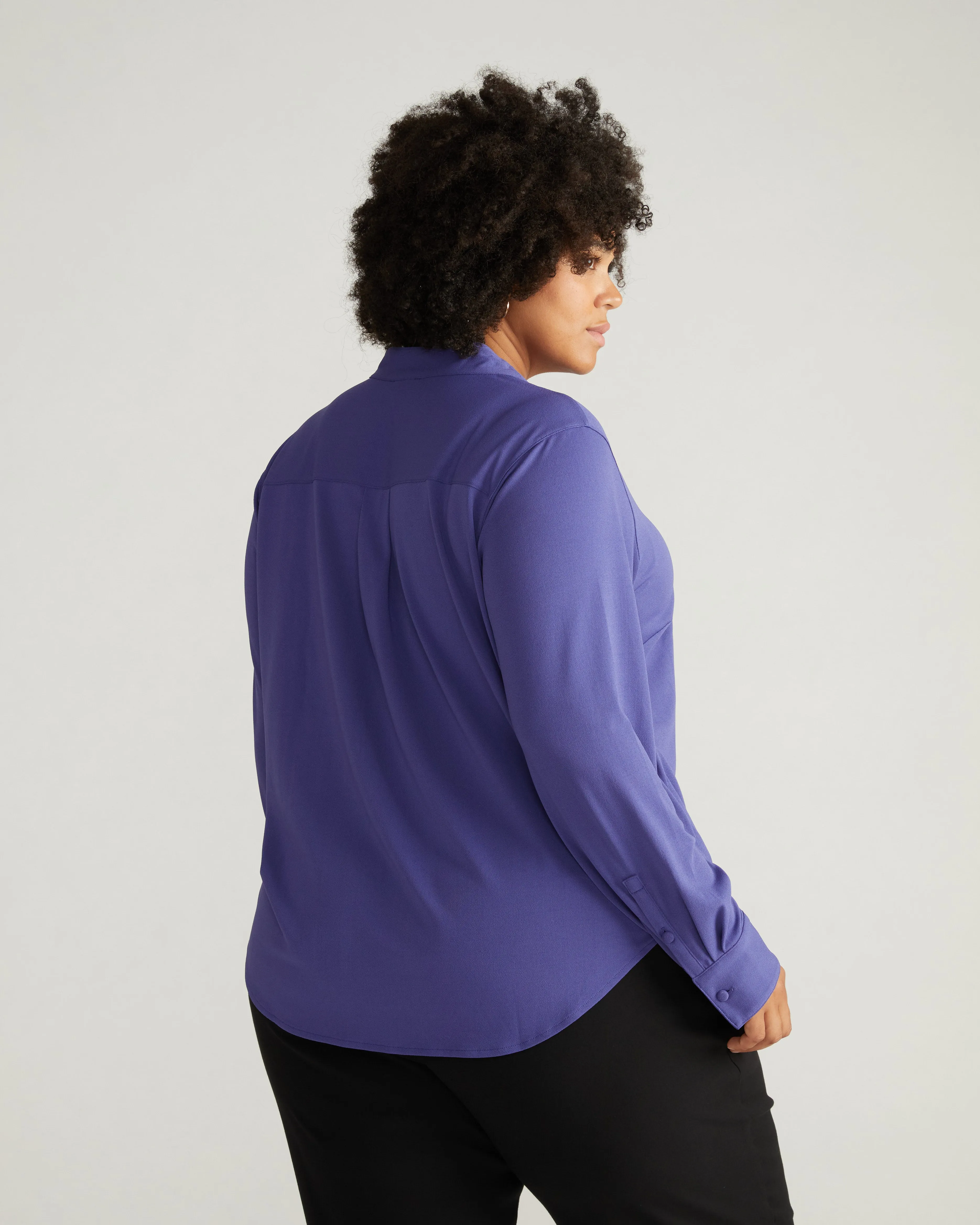 Crepe Jersey Long Sleeve Tess Blouse - Cuban Lily sold by Universal Standard product image thumbnail 3