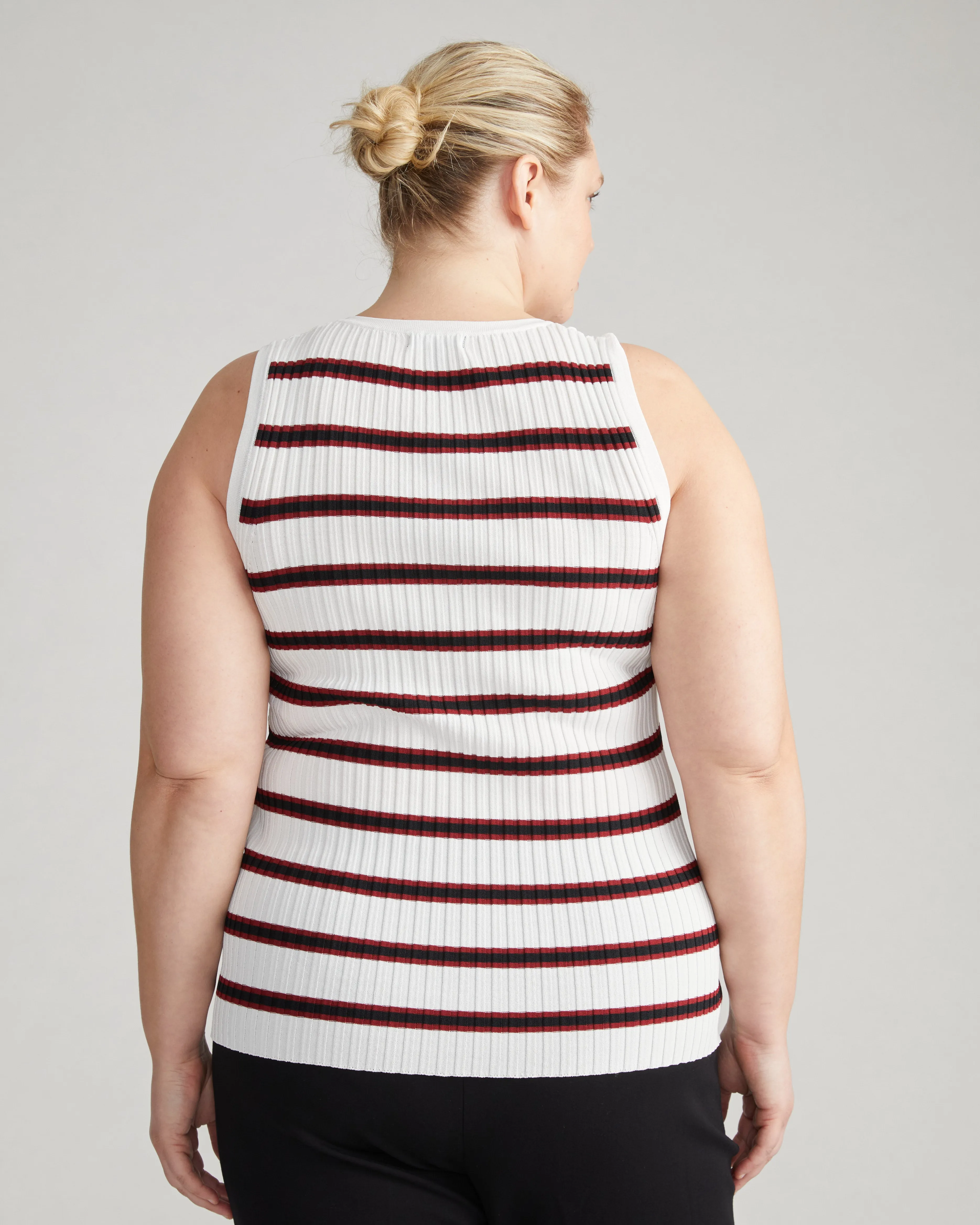 Lee Sleeveless Sweater - White/Black/Red Stripe sold by Universal Standard product image thumbnail 4