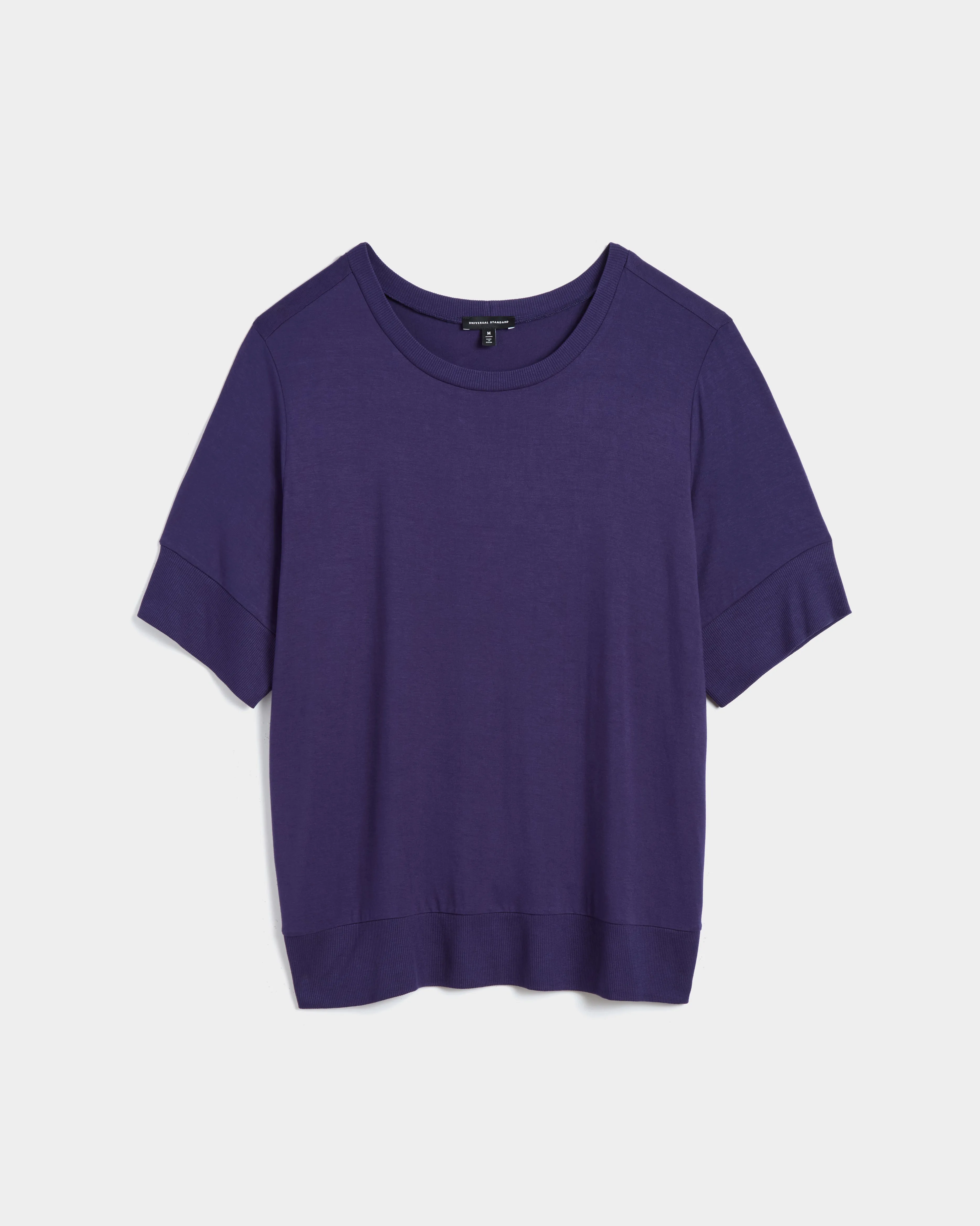 Aimee Liquid Jersey Rib Hem Tee - Cosmic Purple sold by Universal Standard