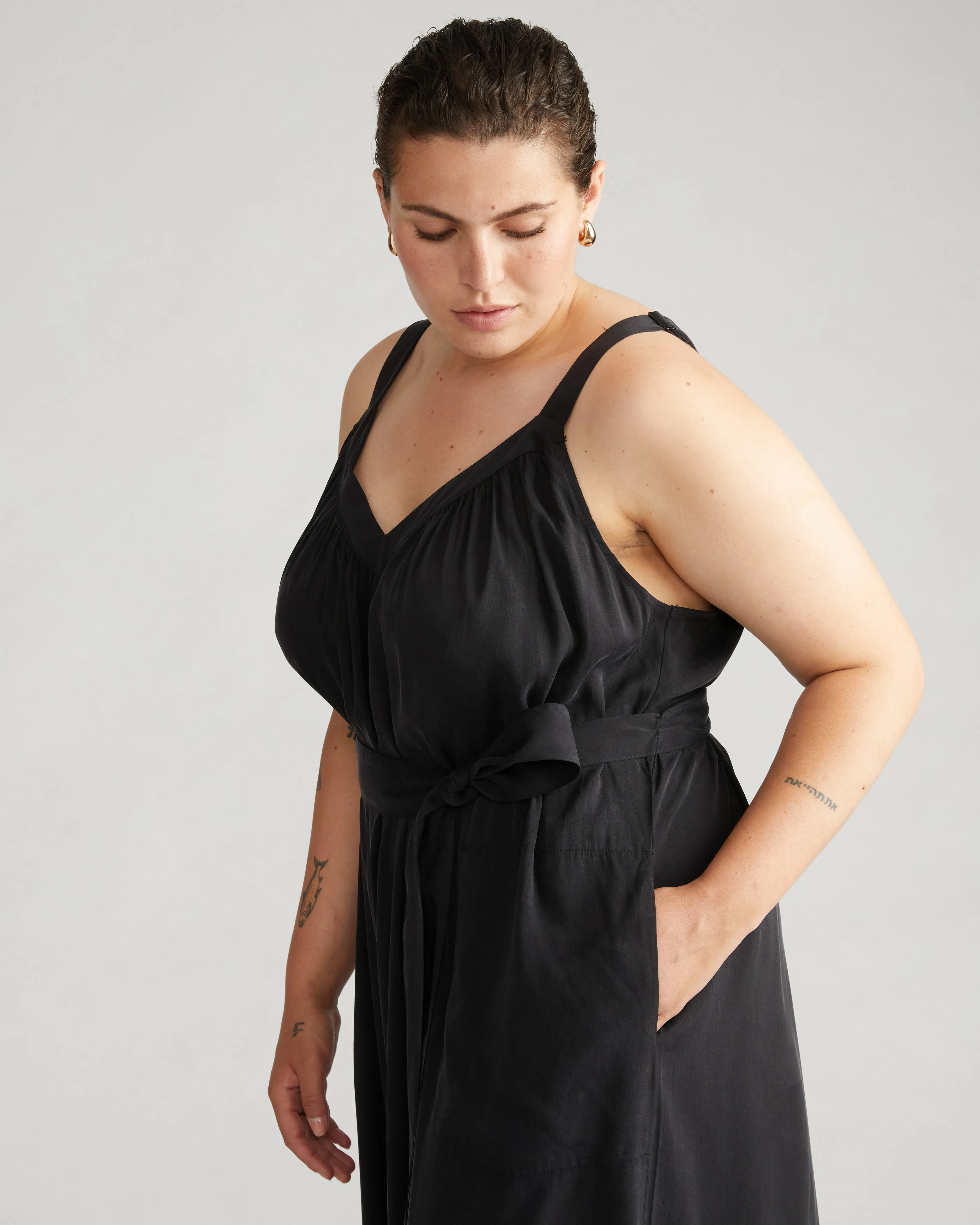 Melody Cooling Stretch Cupro Jumpsuit - Black sold by Universal Standard product image thumbnail 2
