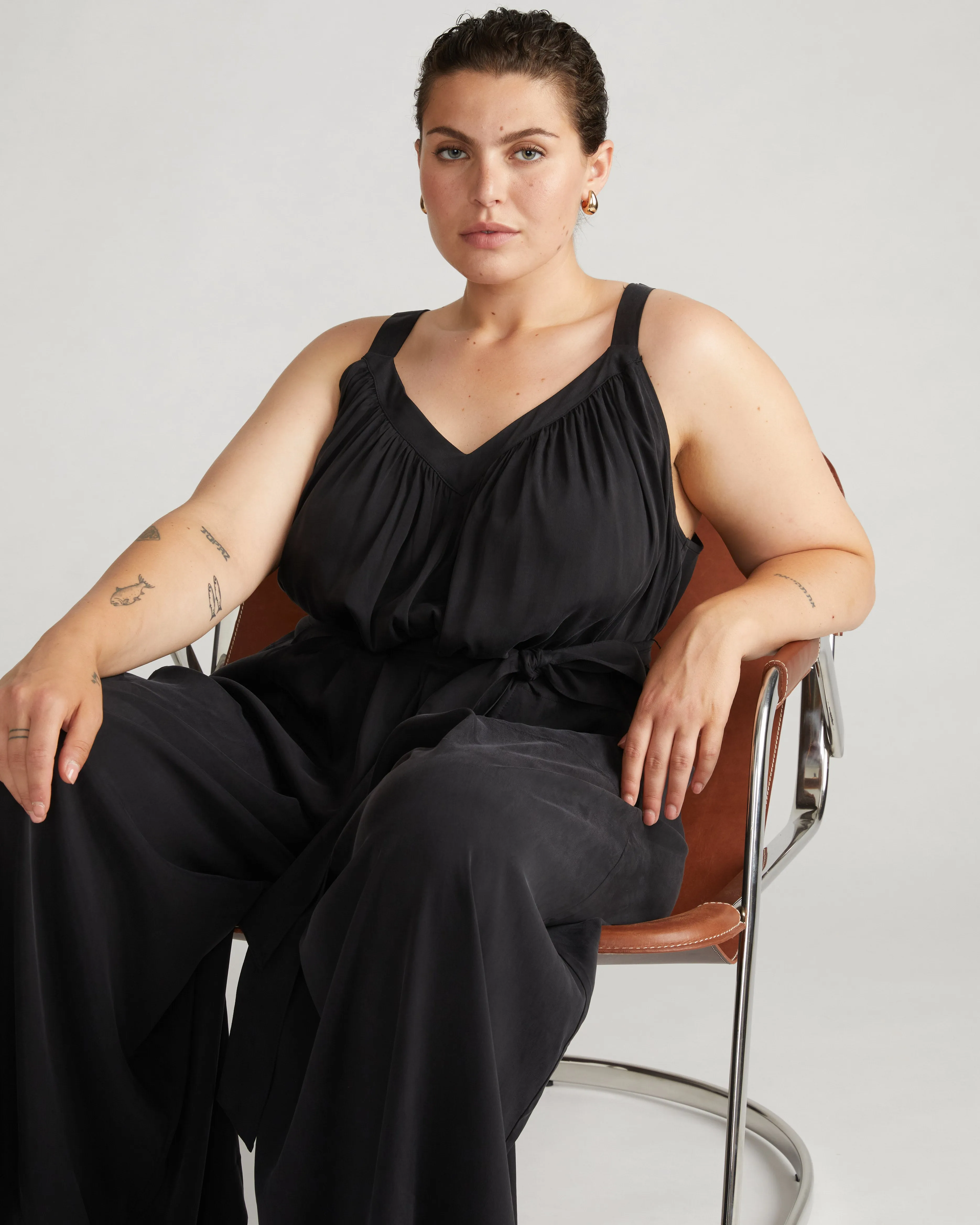 Melody Cooling Stretch Cupro Jumpsuit - Black sold by Universal Standard product image thumbnail 3
