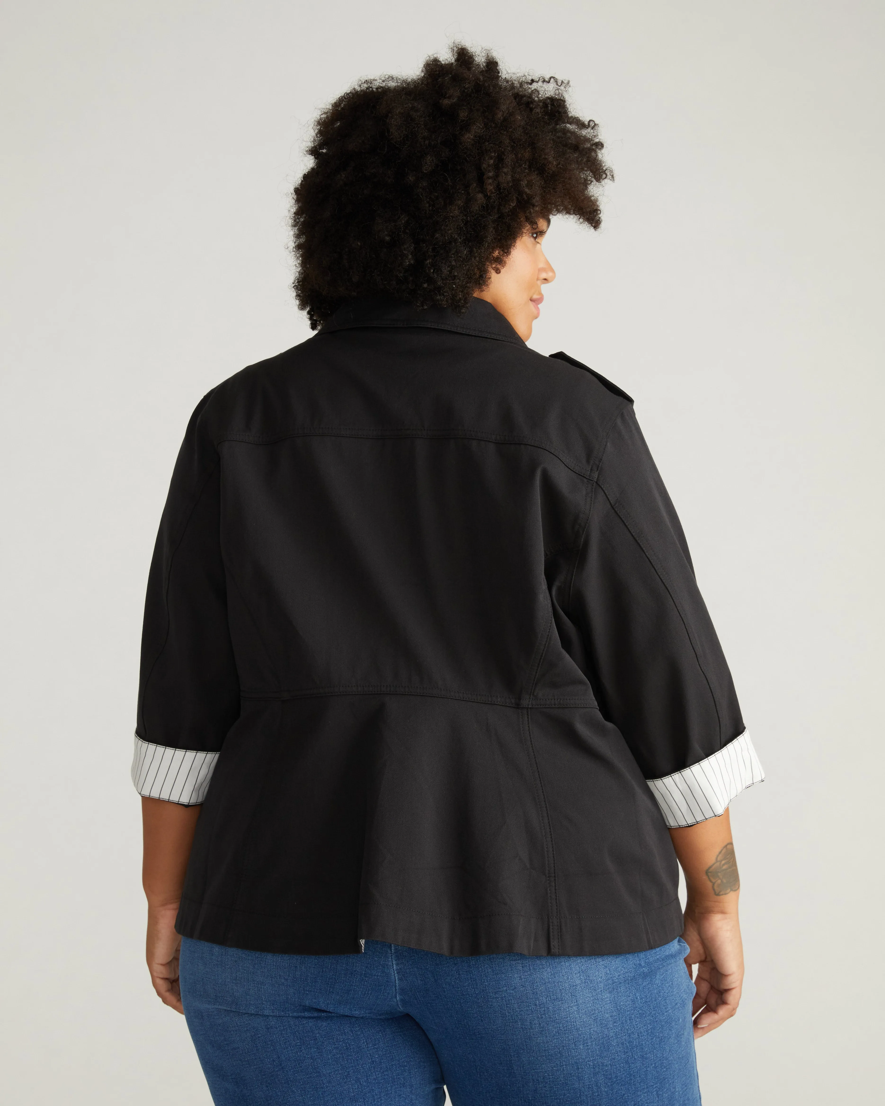 Upstate Stretch Cotton Twill Manor Jacket - Black sold by Universal Standard product image thumbnail 3