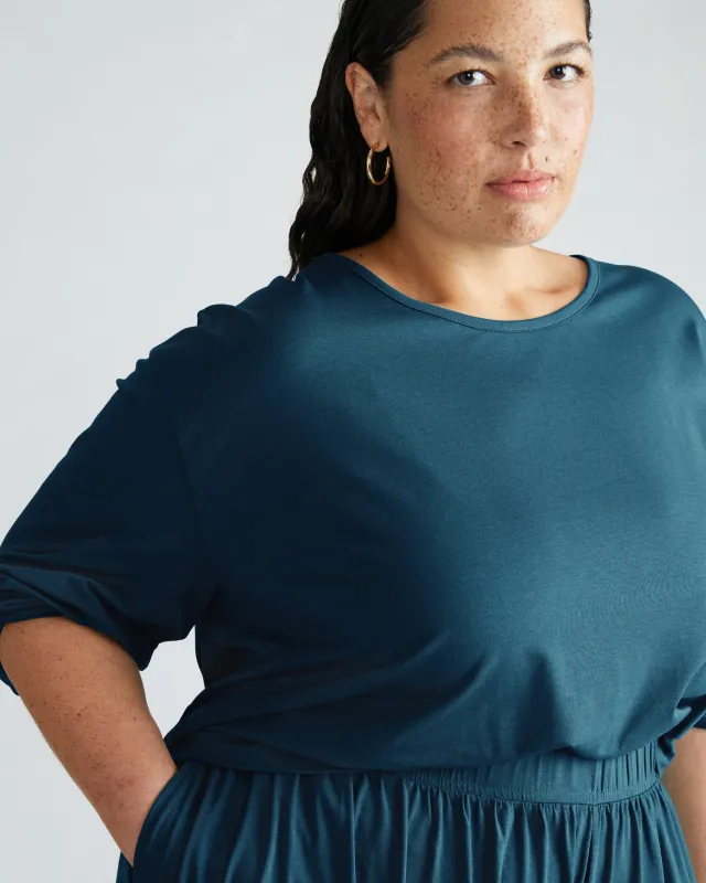 Pina Long Sleeve Lounge Tee - Deep Sea sold by Universal Standard